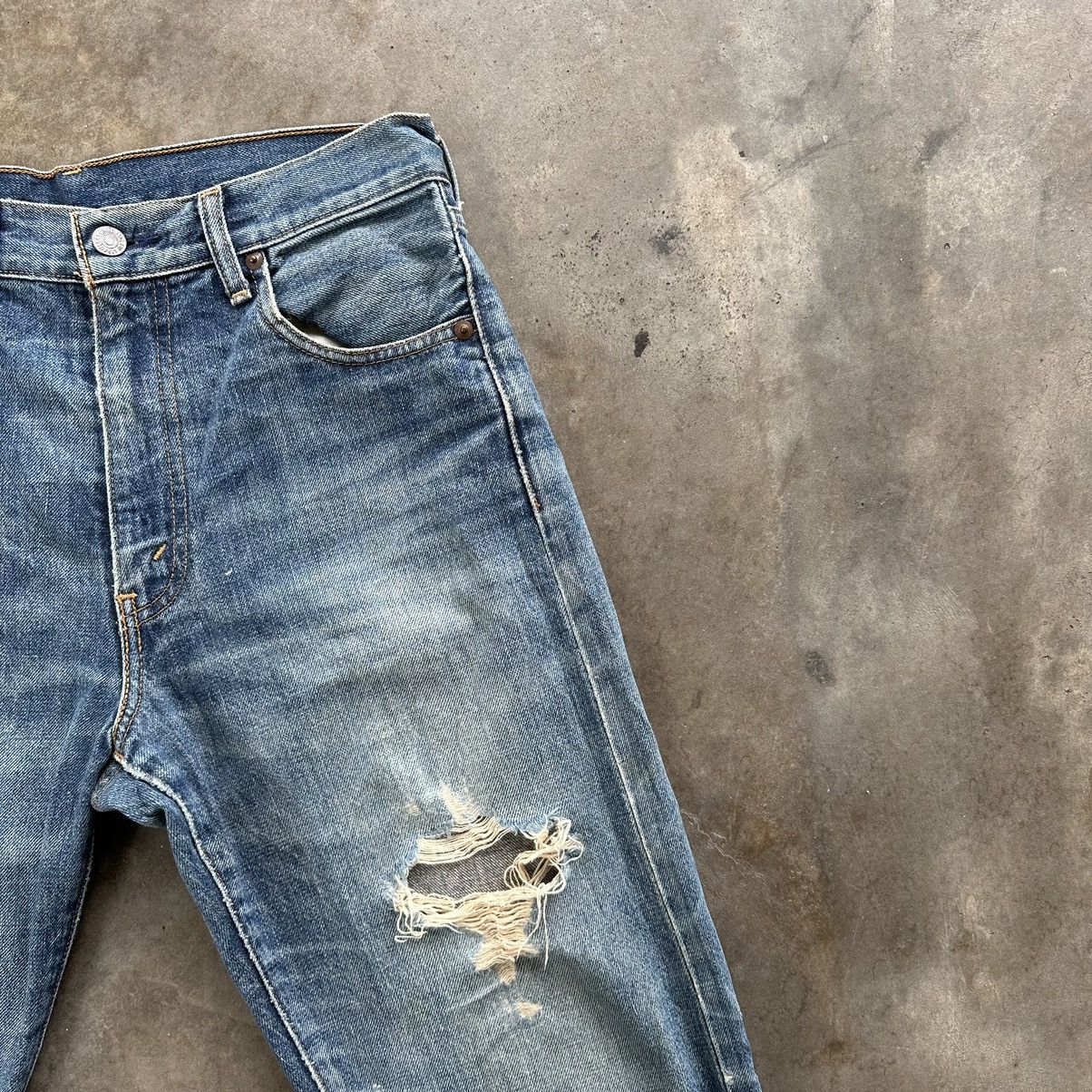 Japanese Brand Vtg🔥Levi’s 502 Talon Selvedge Distressed Faded Denim Jean Size US 30 / EU 46 - 5 Thumbnail