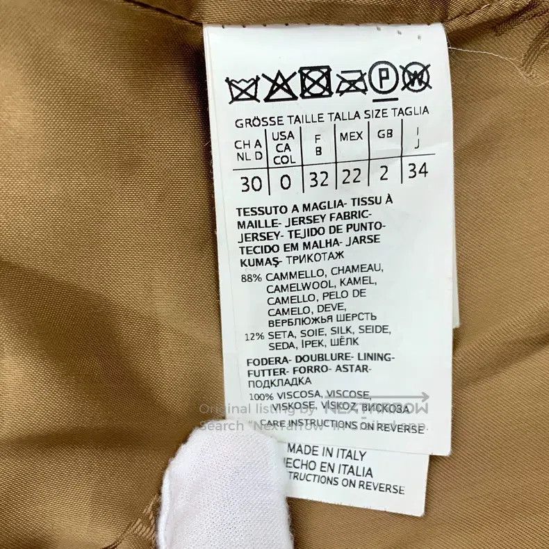 Max Mara Max Mara Beige Teddy Camel Hair Collar Long Sleeve Coat Size XXS / US 00 / IT 34 - 6 Thumbnail