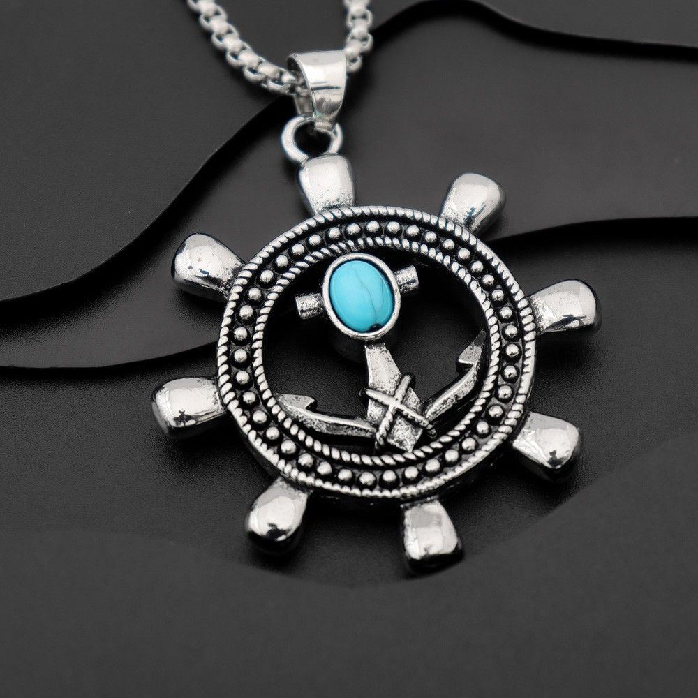 Jewelry Viking Anchor Compass Pendant Necklace Size ONE SIZE - 3 Thumbnail