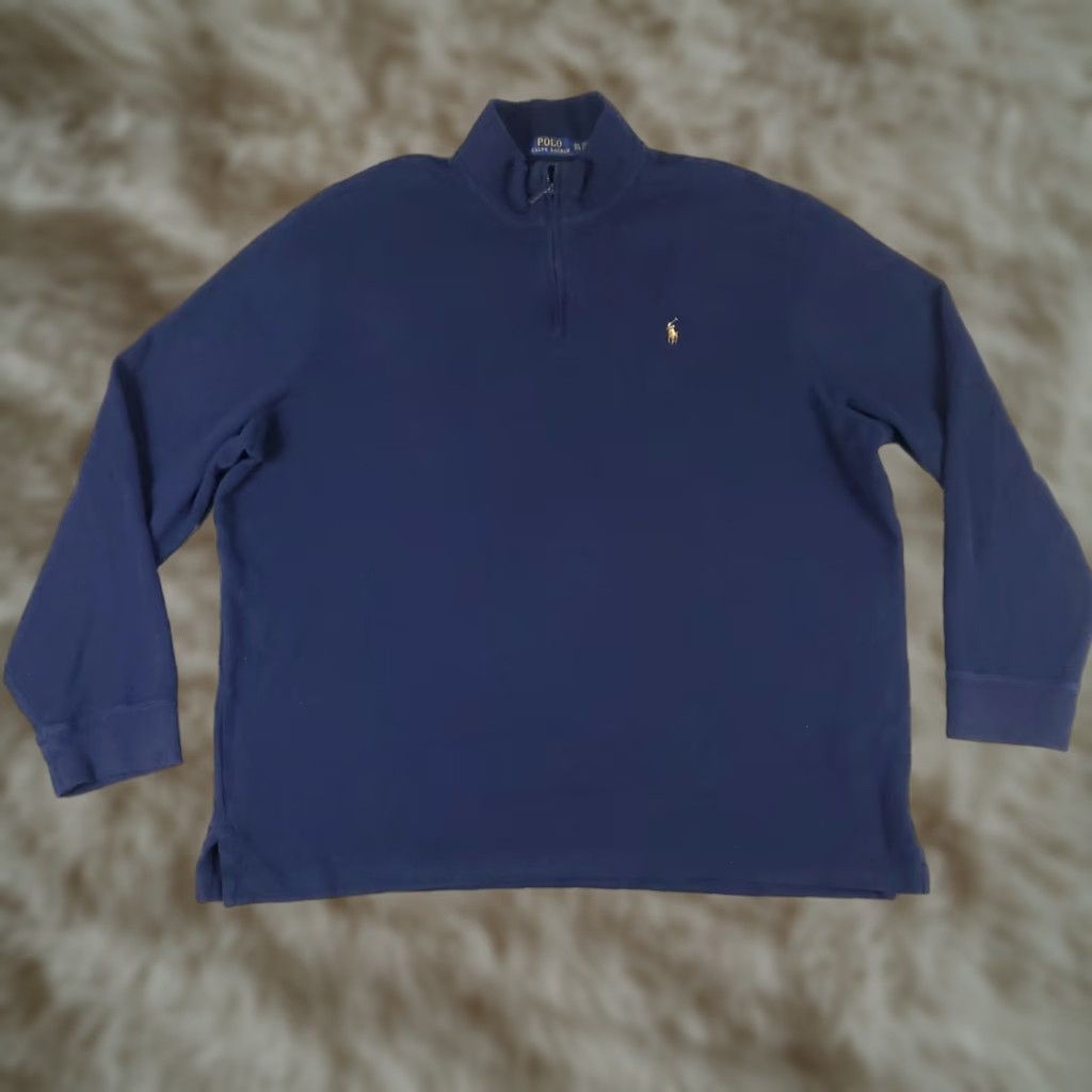 Ralph Lauren Ralph Lauren Sweater Mens Large Blue 1/4 Zip Pullover Knit Sweatshirt Size US XXL / EU 58 / 5 - 1 Thumbnail