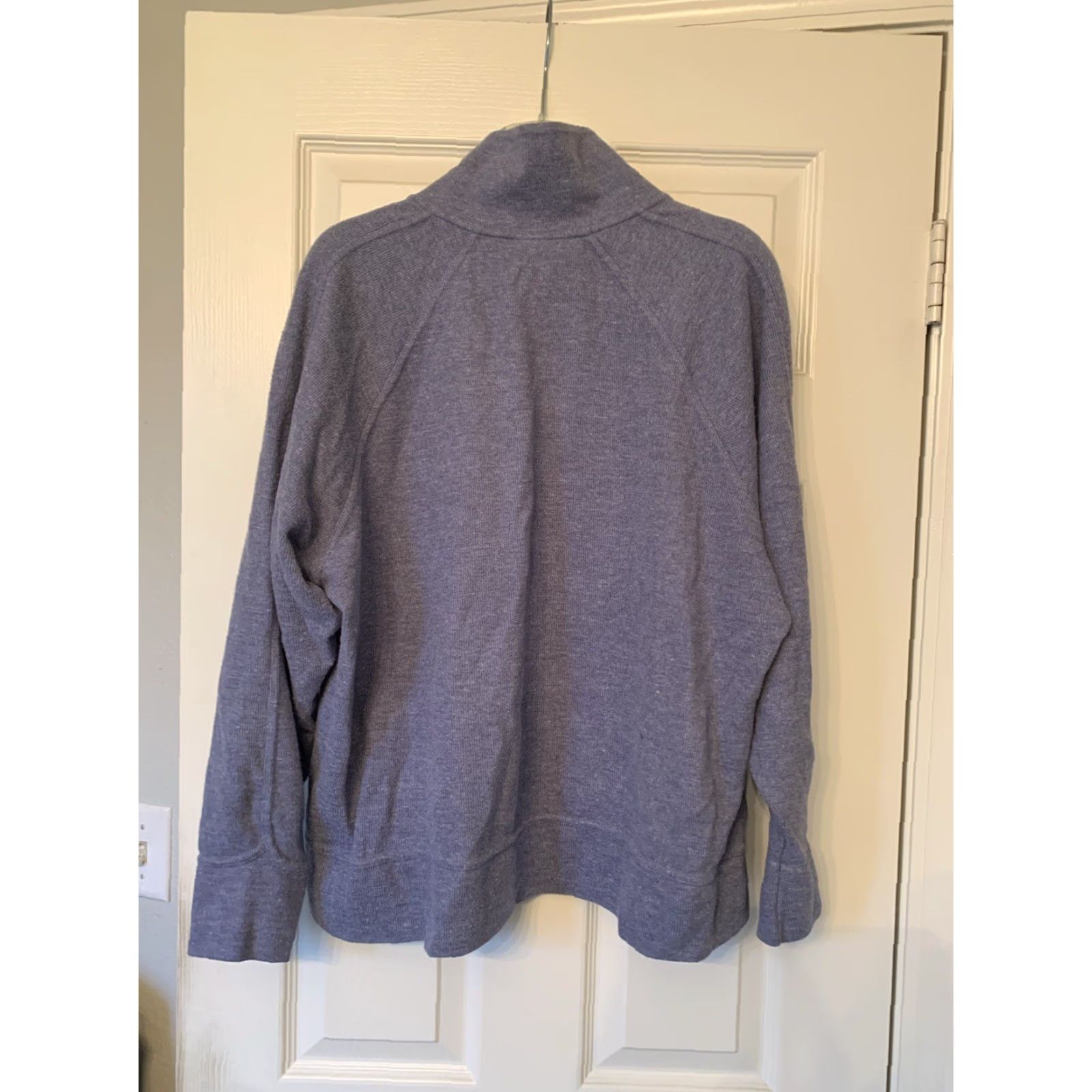 Nike Nike Sweatshirt Womens XL 1/4 Zip Therma Logo Knit Blue Winter Activewear Pullover Mock Neck Long Sleeve Logo Nike Therma Size XL / US 12-14 / IT 48-50 - 5 Thumbnail