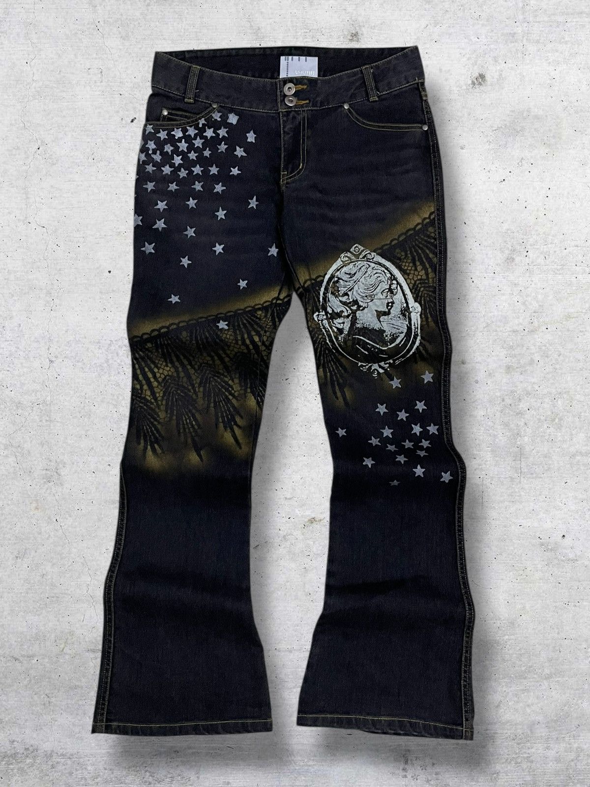 Hysteric Glamour VINTAGE 1990S JAPAN DESIGNER LAURA PUNK ART-INSPIRED DENIM Size US 28 / EU 44 - 1 Thumbnail