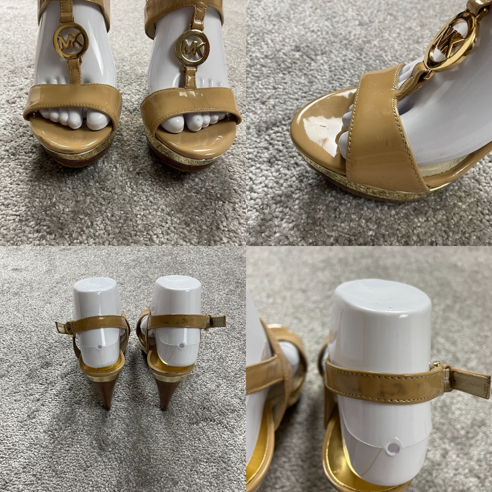 Michael Kors Michael Kors Sandal Womens 8.5 M Strappy Leather Embossed Logo Buckle Heel Cuban Size US 9 / IT 39 - 8 Thumbnail