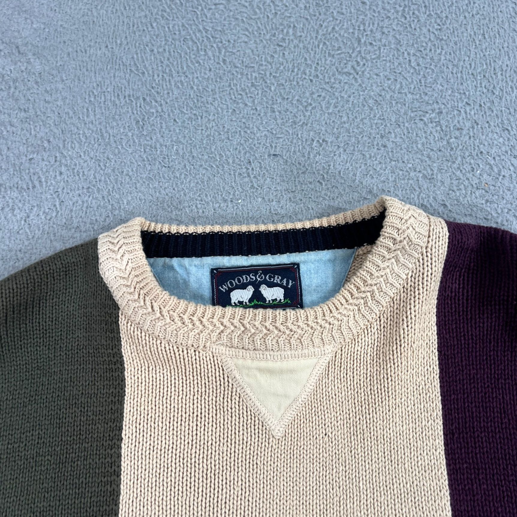 Vintage VINTAGE Woods & Gray Mens Sweater Argyle 90s Knitted Pullover Crew Neck XLT Blue 100% Cotton Size US XL / EU 56 / 4 - 5 Thumbnail