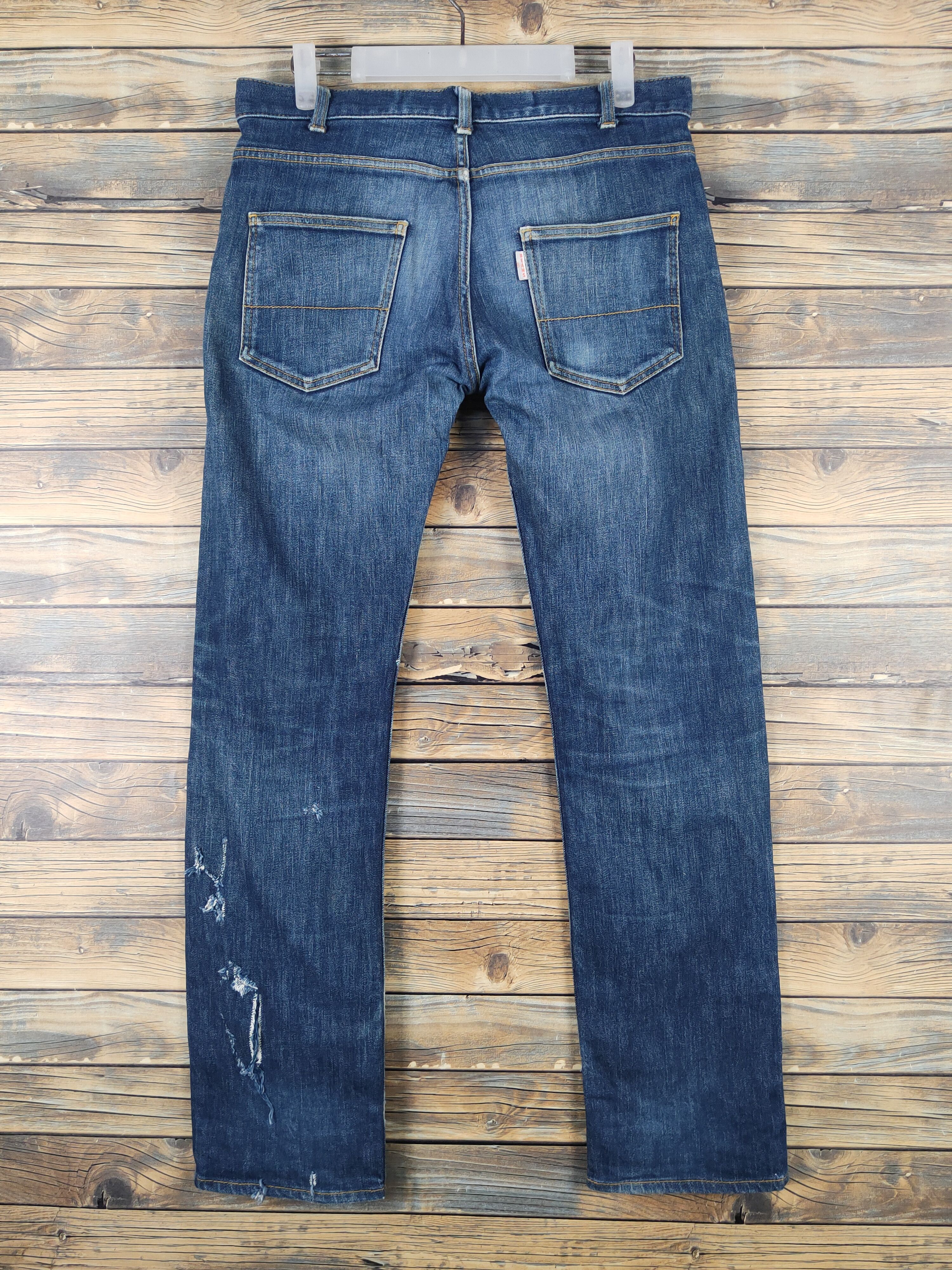 Beams Plus Beams Dark Blue Distressed Ripped denim Jeans #W1985 Size US 32 / EU 48 - 7 Thumbnail