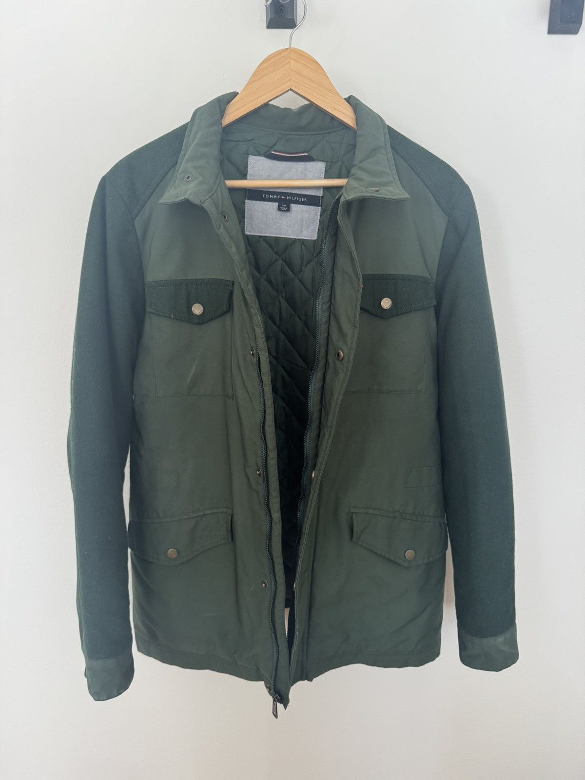 Tommy Hilfiger Tommy Hilfiger Mixed Media Field Jacket – Olive Green / Army Size US S / EU 44-46 / 1 - 4 Thumbnail