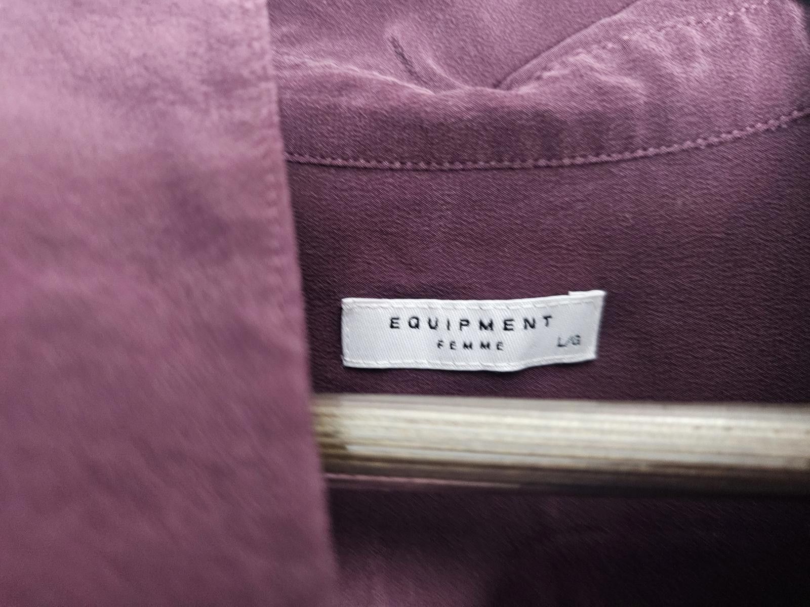 Other Equipment Femme Blouse Burgundy Womens Size Large 100% Silk Size L / US 10 / IT 46 - 2 Thumbnail