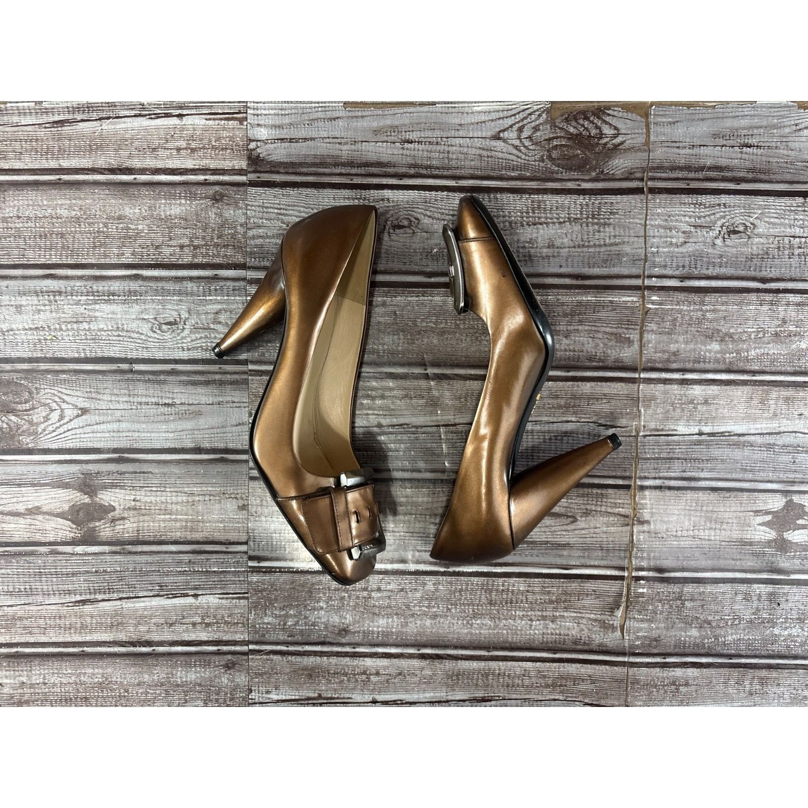 Prada Prada Leather Patent Buckle Square Heel Shiny Ombre Core sz Size US 6 / IT 36 - 5 Thumbnail