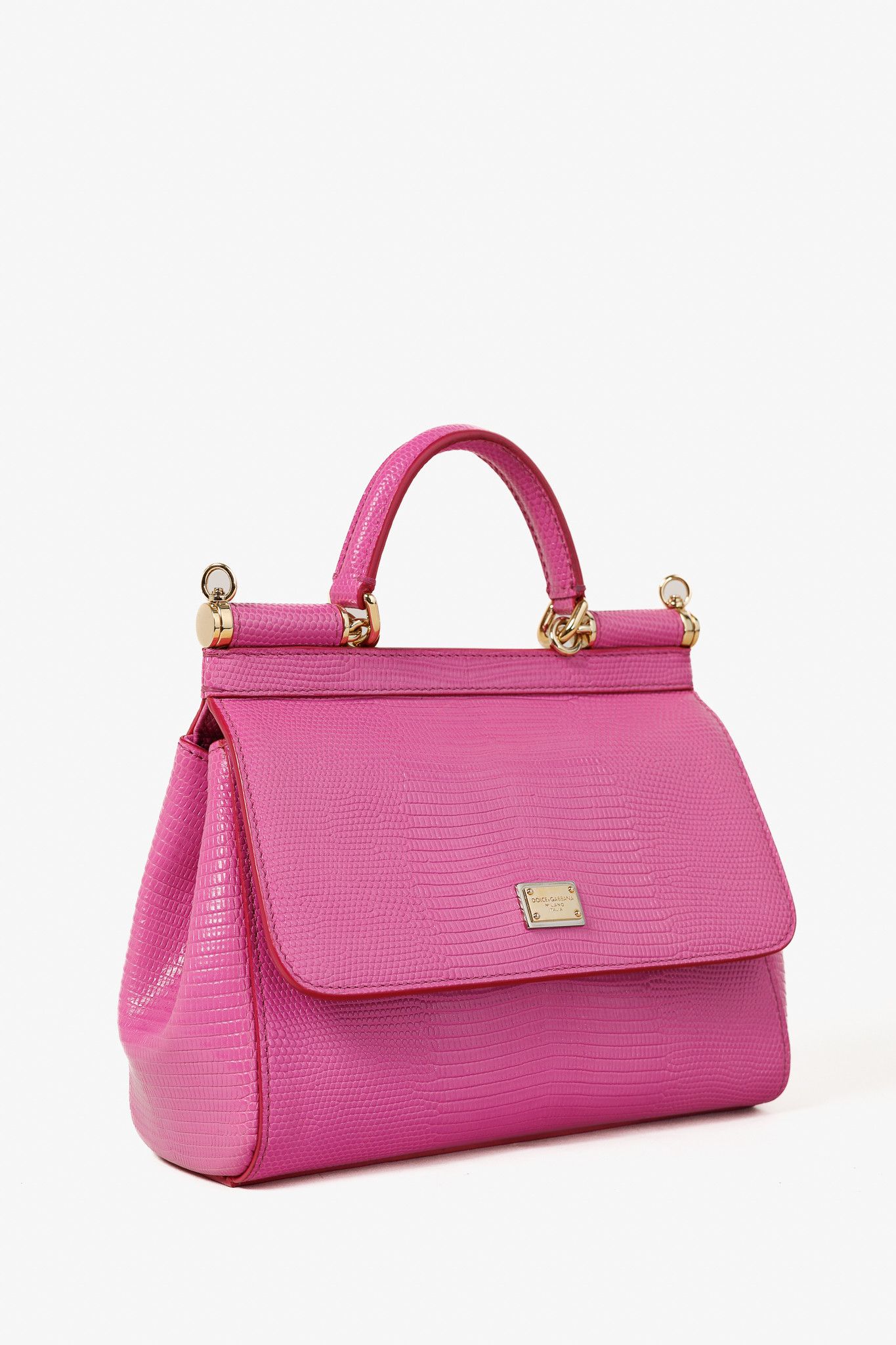 Dolce & Gabbana Dolce & Gabbana Miss Sicily Small Iguana-Print Chain Satchel Size ONE SIZE - 2 Thumbnail