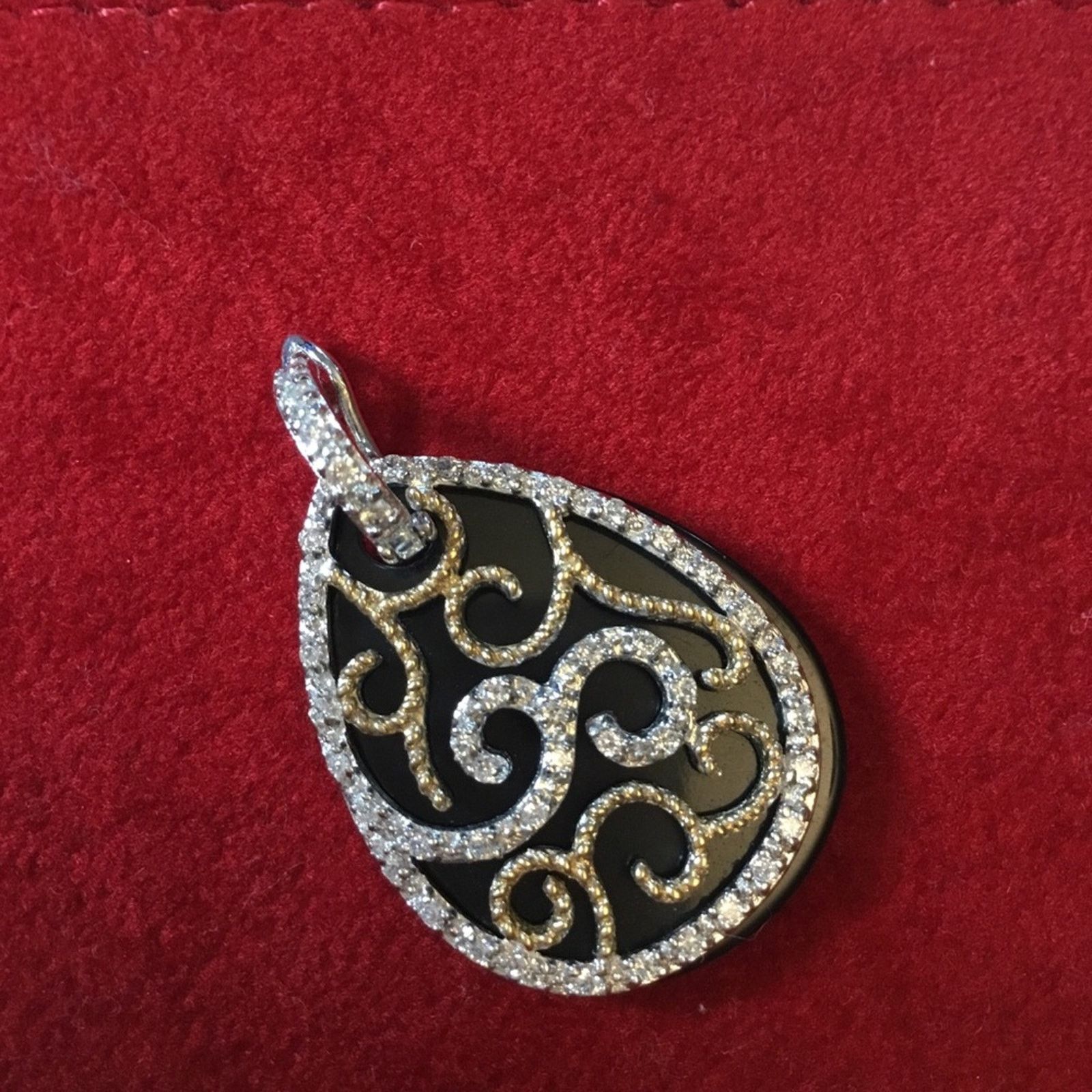 Other Sterling Silver & Black Teardrop Crystal Pendant Size ONE SIZE - 5 Thumbnail