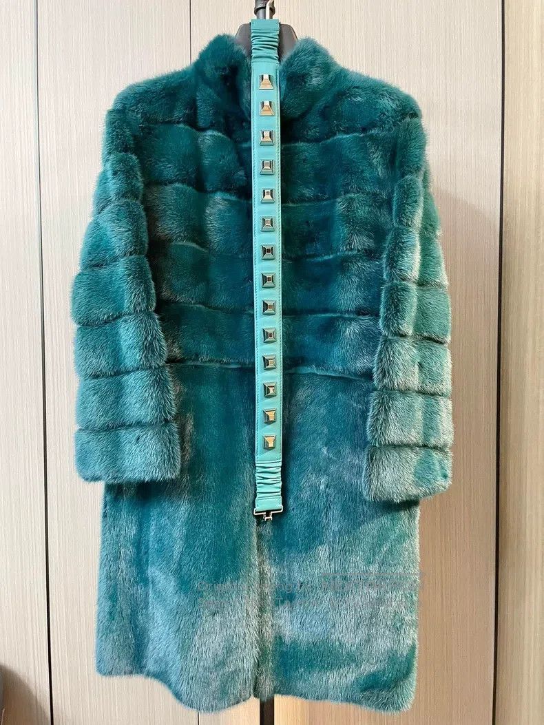 Fendi Fendi Medium-length fur coat, gorgeous peacock green Size XS / US 0-2 / IT 36-38 - 1 Thumbnail