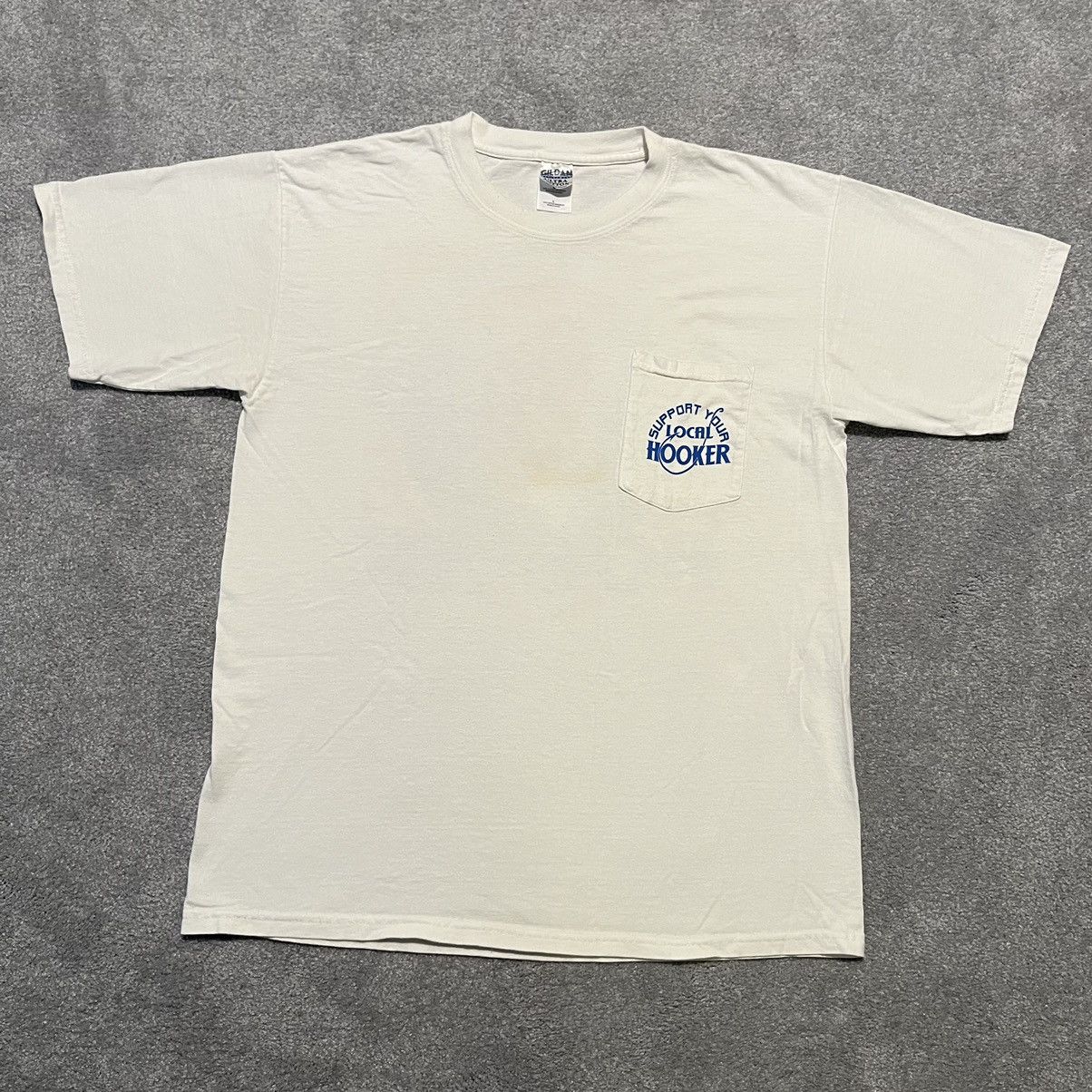 Vintage Vintage 90s Support Your Local Hooker Girl Fishing Logo Tee Size US L / EU 52-54 / 3 - 2 Thumbnail