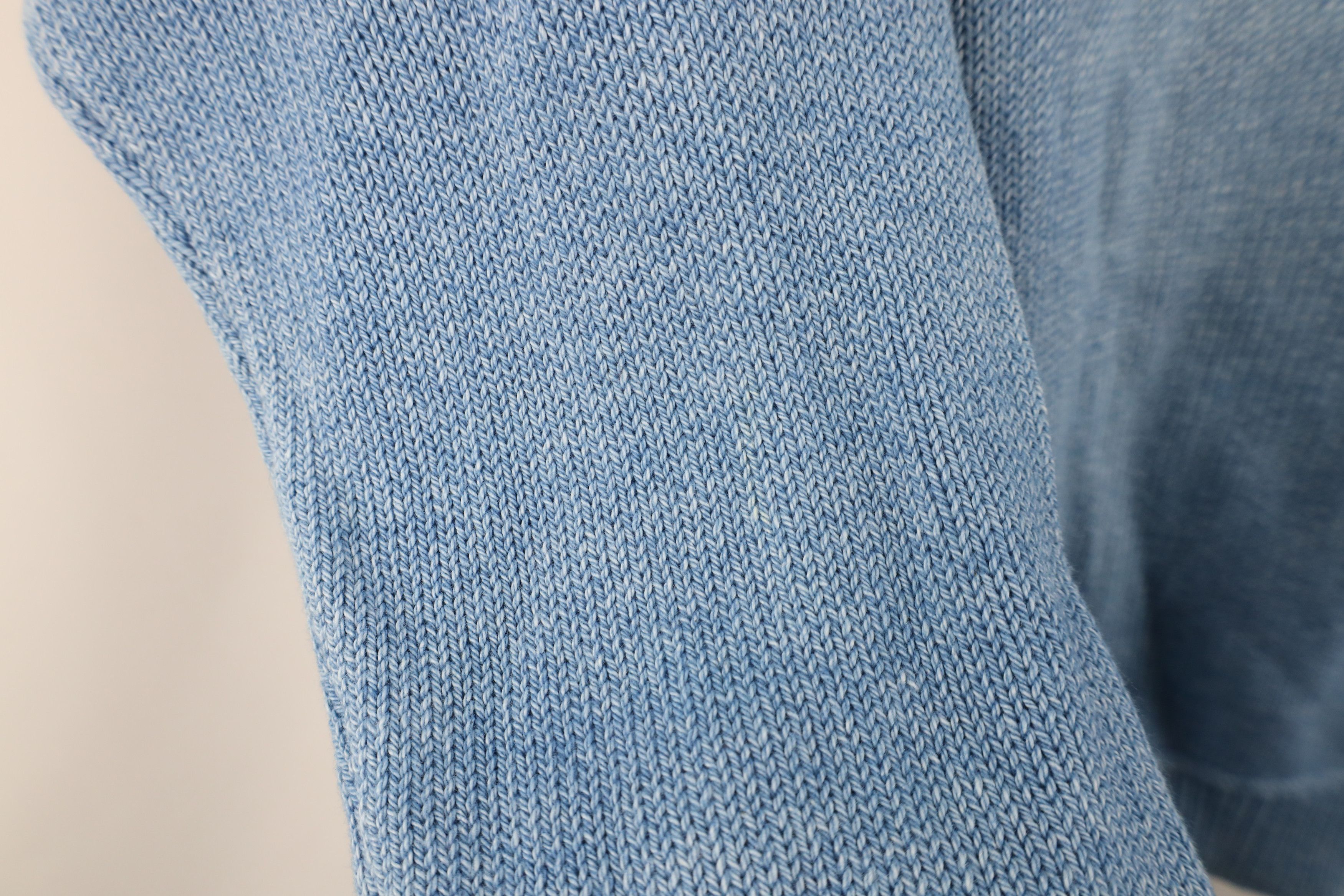 Vintage Vintage 90s Streetwear Stonewash Cotton Knit Sweater Blue Size US S / EU 44-46 / 1 - 6 Thumbnail