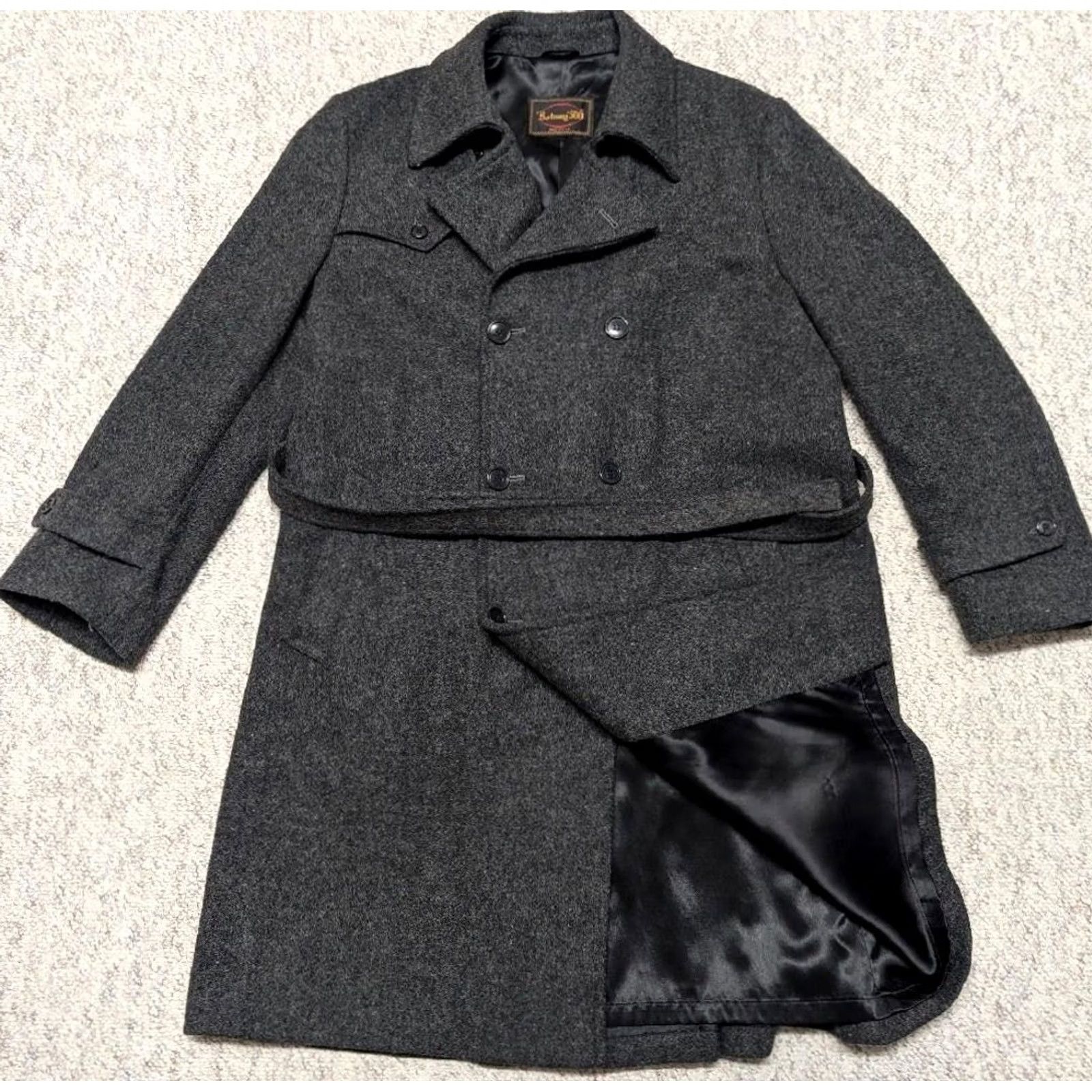 Doublet VINTAGE Botany 500 overcoat Coat Mens XL Gray Wool Double Breasted Belted Trench Coat Size US XL / EU 56 / 4 - 7 Thumbnail