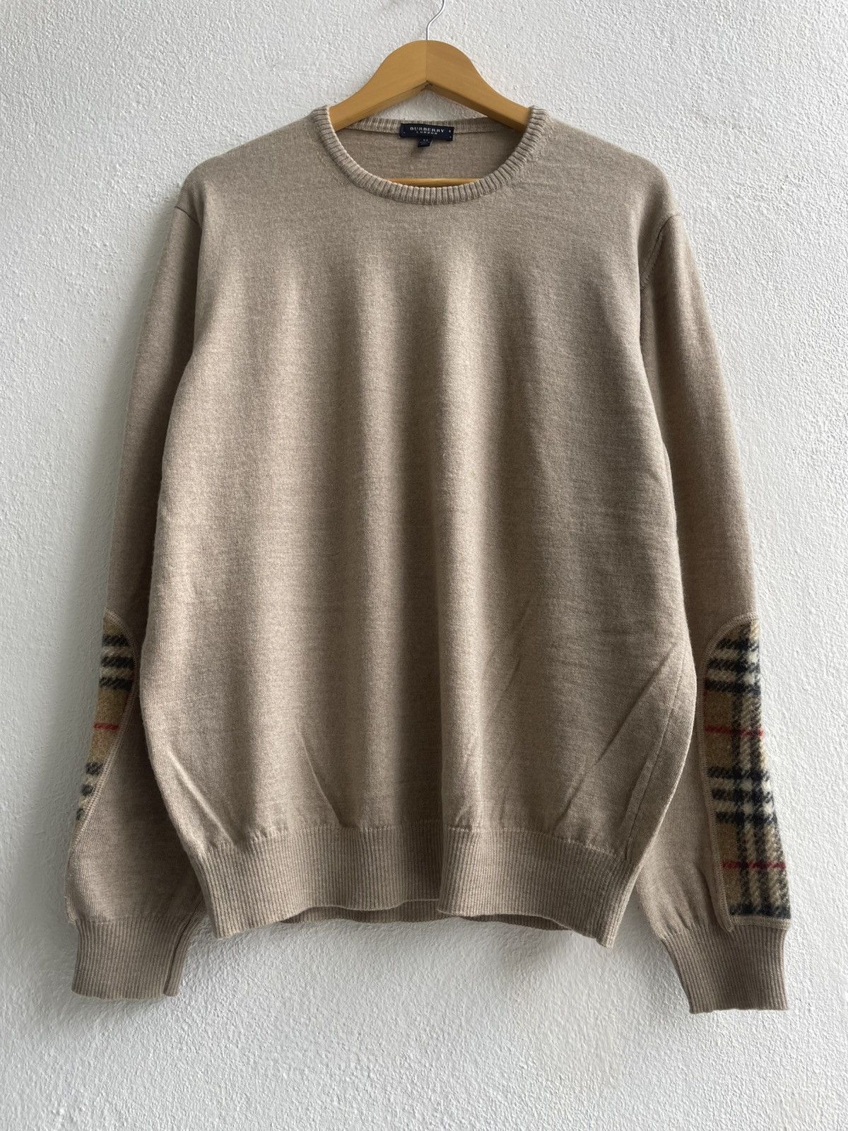 Burberry Burberry London Wool Sweater With Elbow Patches Nova Check Size US XL / EU 56 / 4 - 2 Thumbnail
