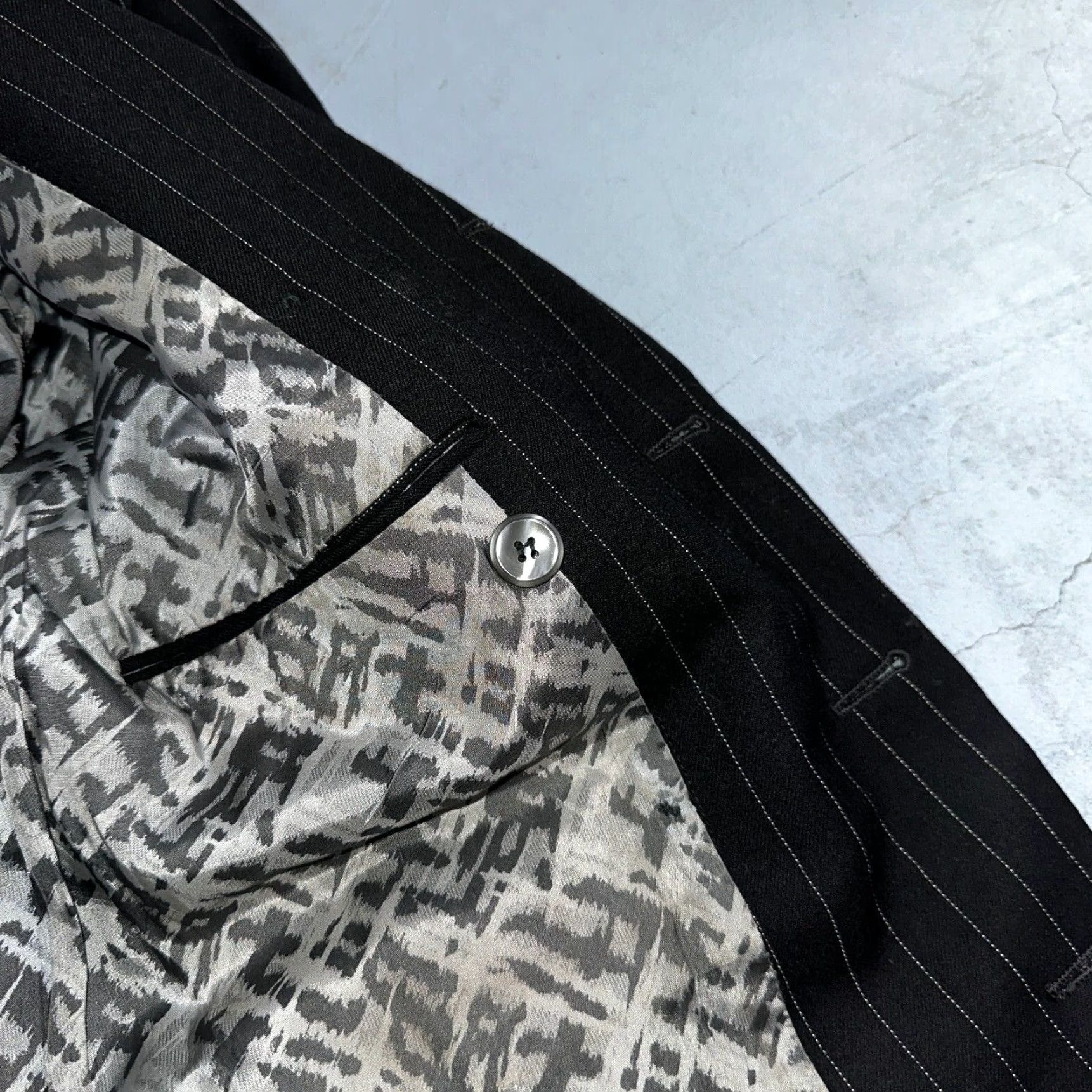 Vintage VTG Mens Rockabilly Suit 36 Double Breast 8 Button Jacket Wool Black 1950s Size 36R - 5 Thumbnail