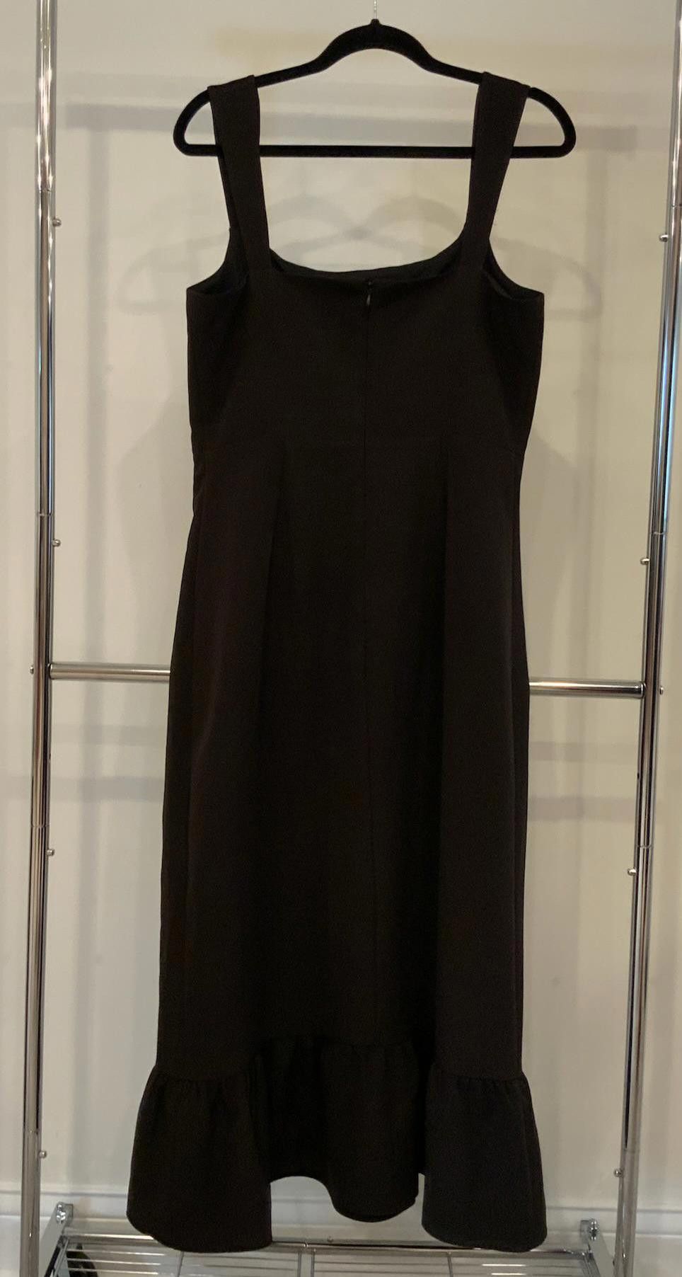 Designer Elegant Black Midi Dress by Laundry by Shelli Segal Size XL / US 12-14 / IT 48-50 - 2 Thumbnail