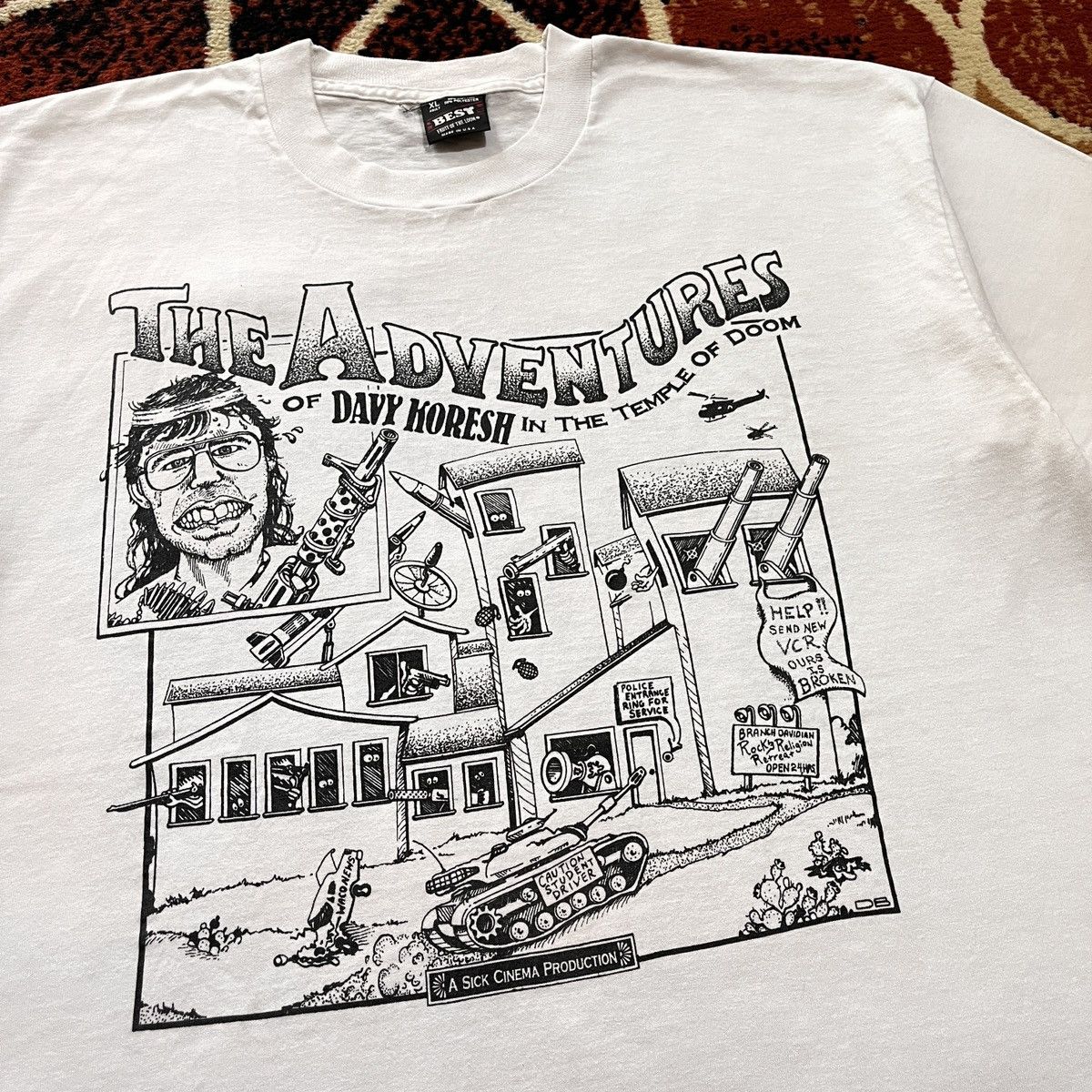 Vintage 1990s The Adventures Of Davy Koresh In The Temple Of Doom Size US XL / EU 56 / 4 - 3 Thumbnail