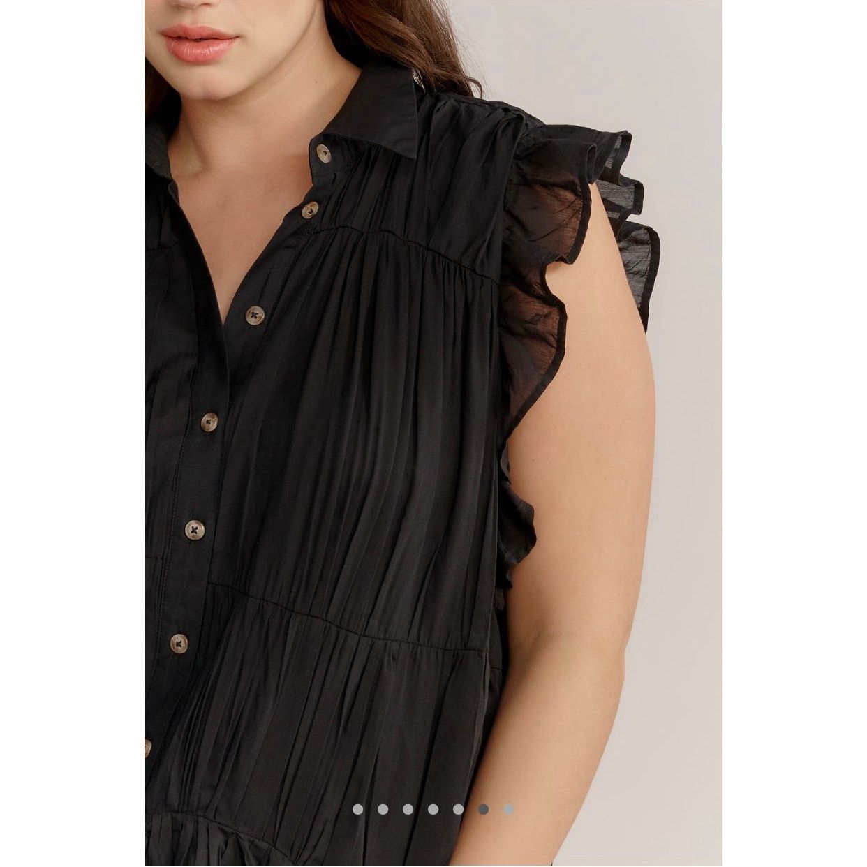 Anthropologie NWT Anthropologie Sleeveless Ruffle Mini Shirt Dress Size 3XL / US 20-22 - 3 Thumbnail
