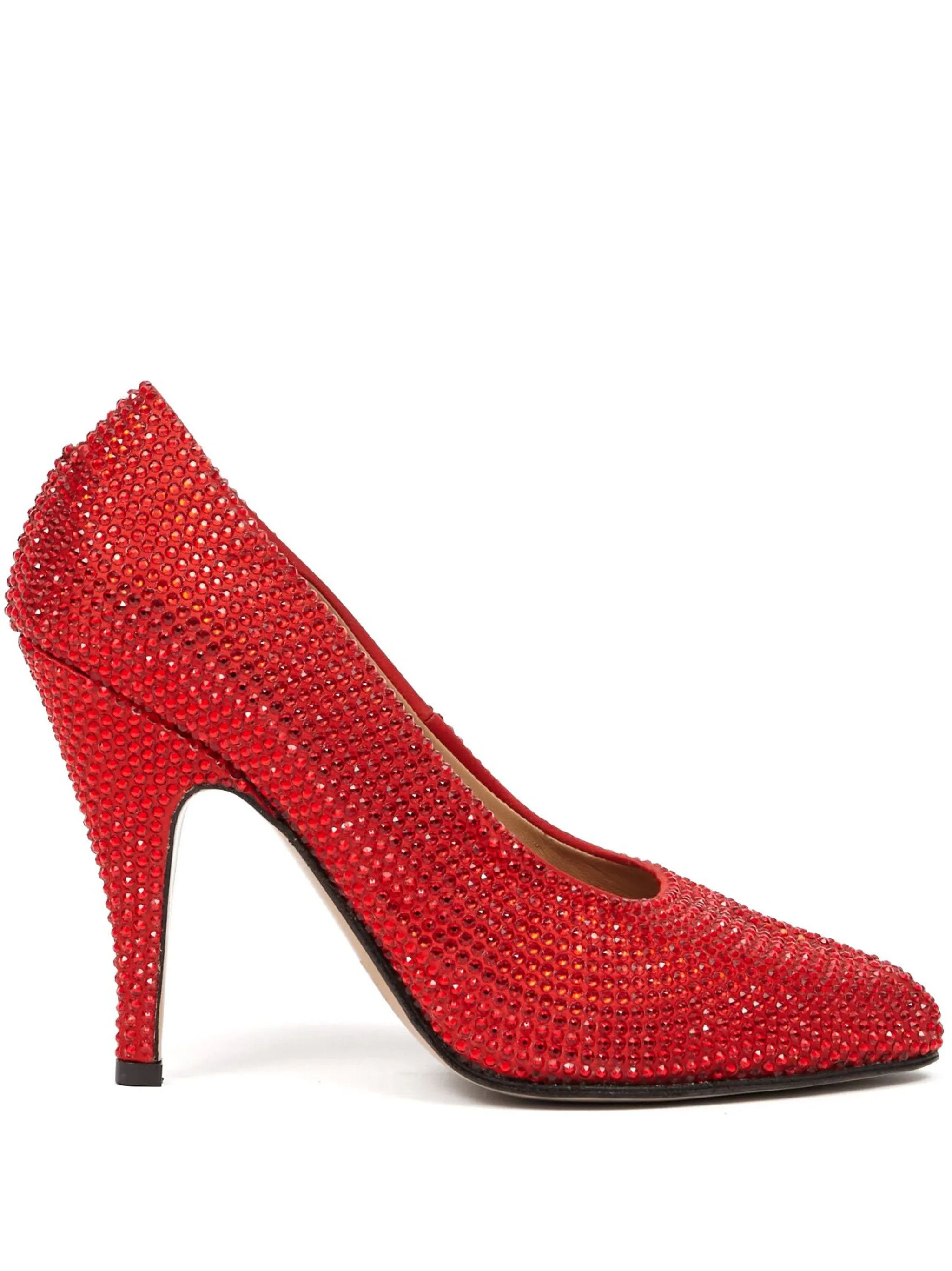 oc11z0325 Tabi 110mm Rhinestone-Embellished Pumps in Red