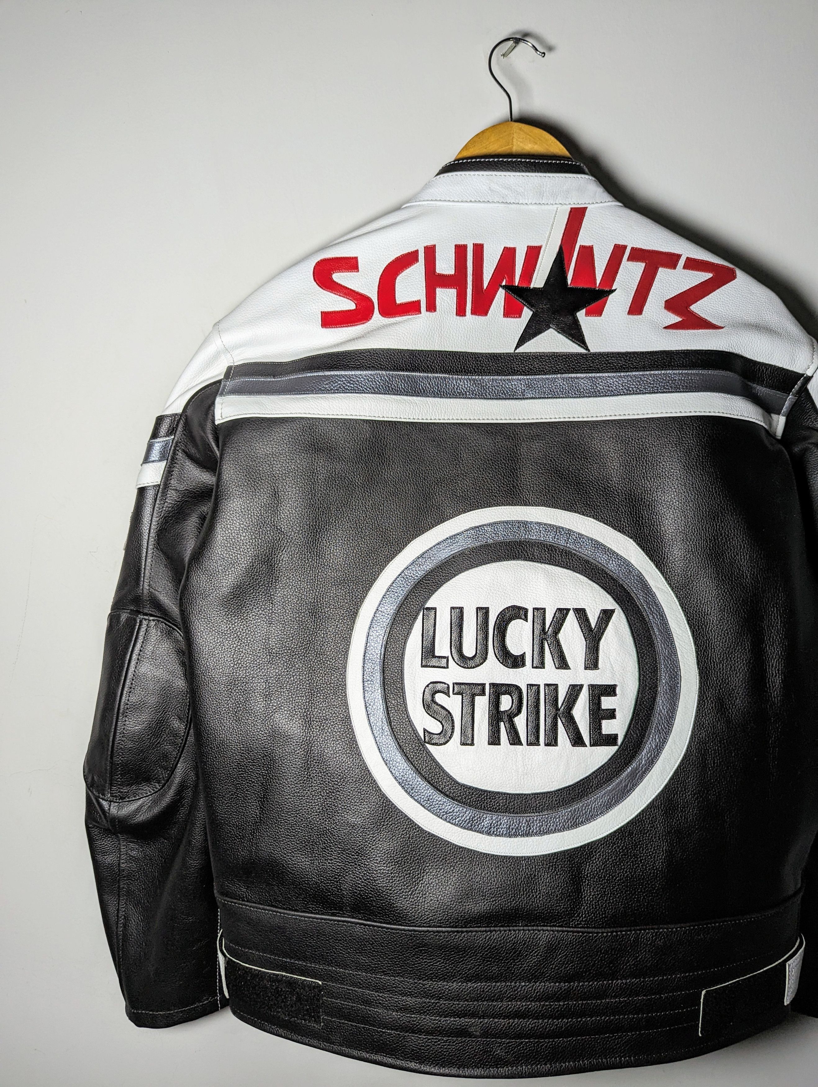Vintage 🔥💵 LUCKY STRIKE RARE 90s LEATHER JACKET Size US L / EU 52-54 / 3 - 11 Thumbnail