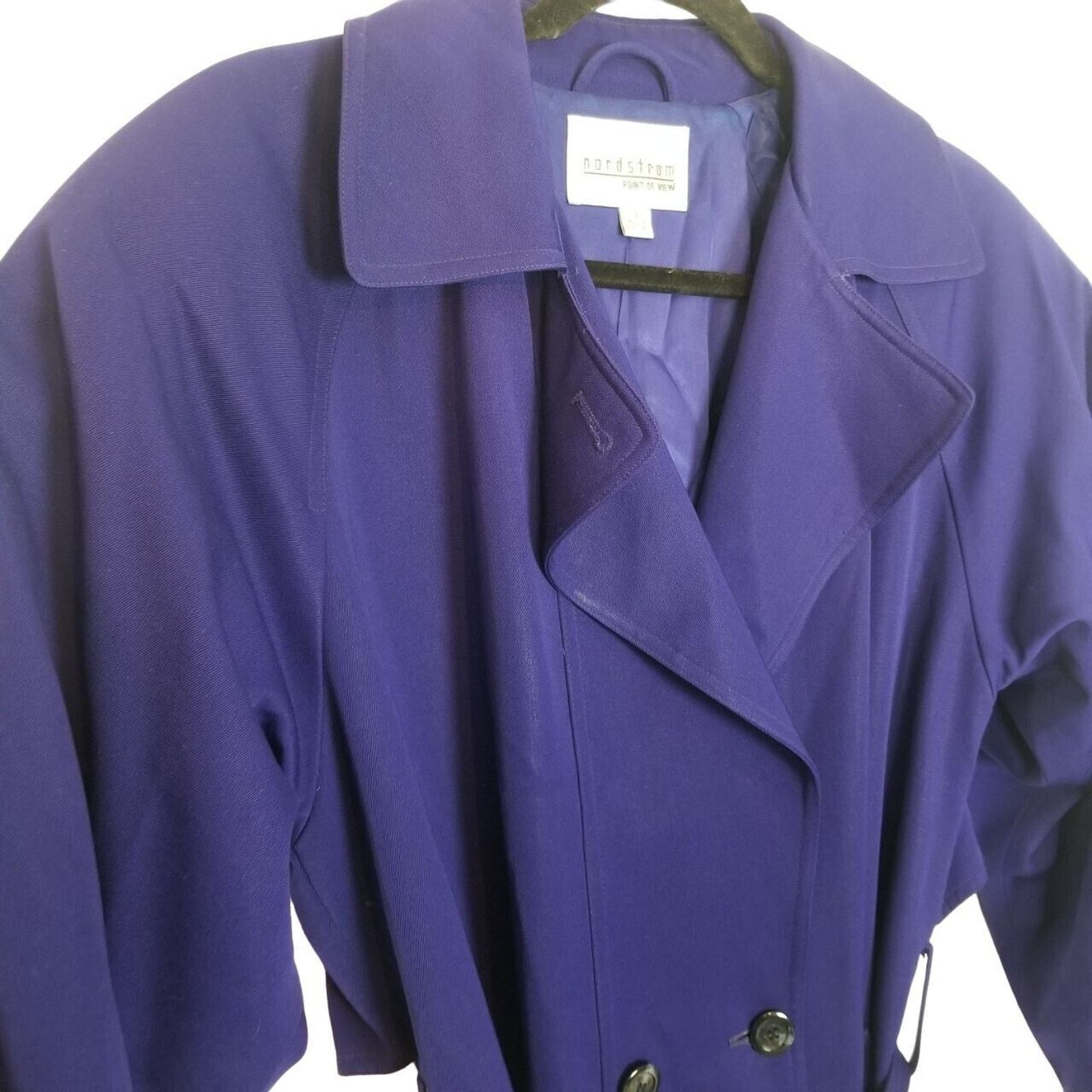 Nordstrom Vintage Nordstrom Point Of View Womens 100% Wool Trench Coat Size S / US 4 / IT 40 - 5 Thumbnail