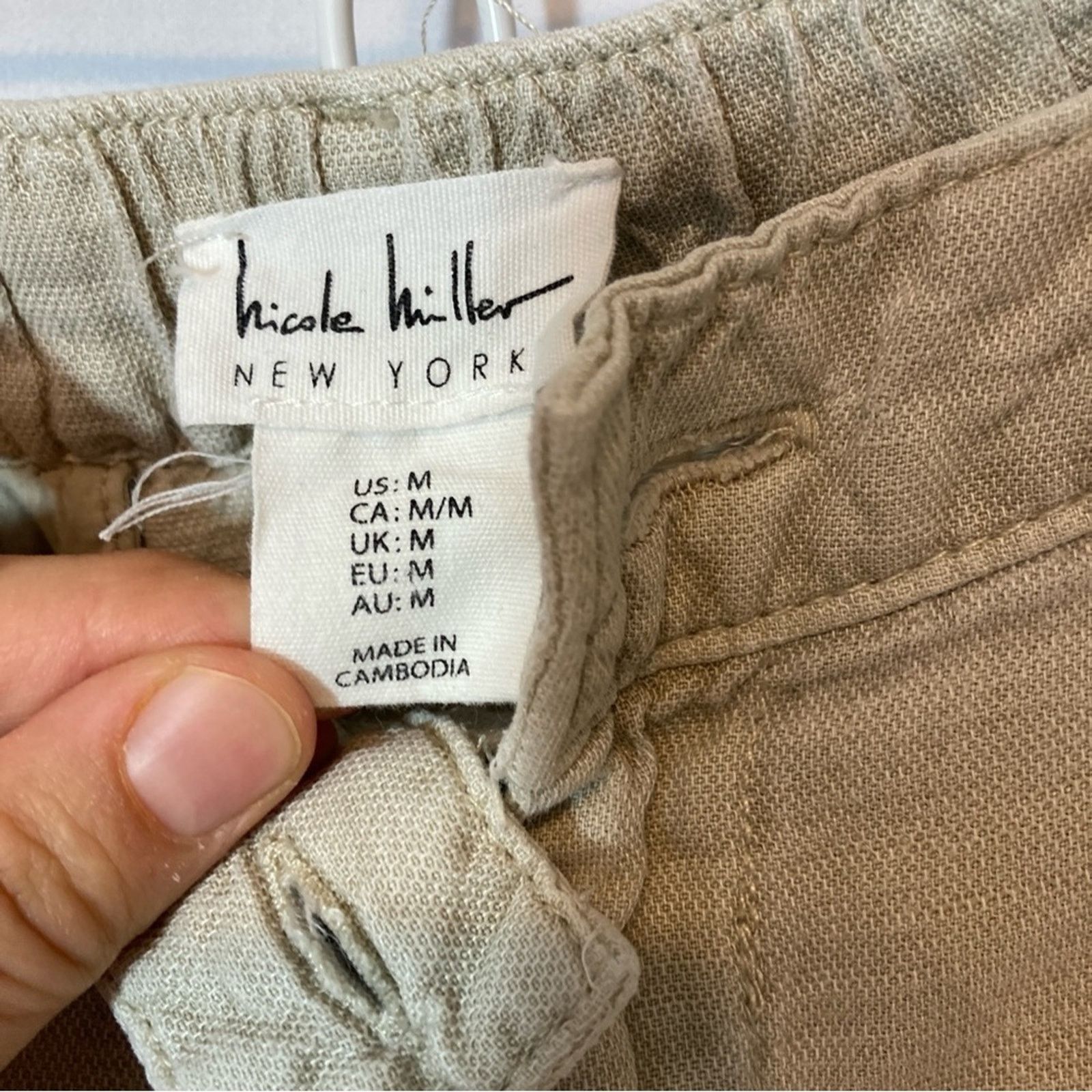 Nicole Miller Nicole Miller Linen Lyocell Cuffed Khaki Tan Cargo Pants Size 30" / US 8 / IT 44 - 7 Thumbnail