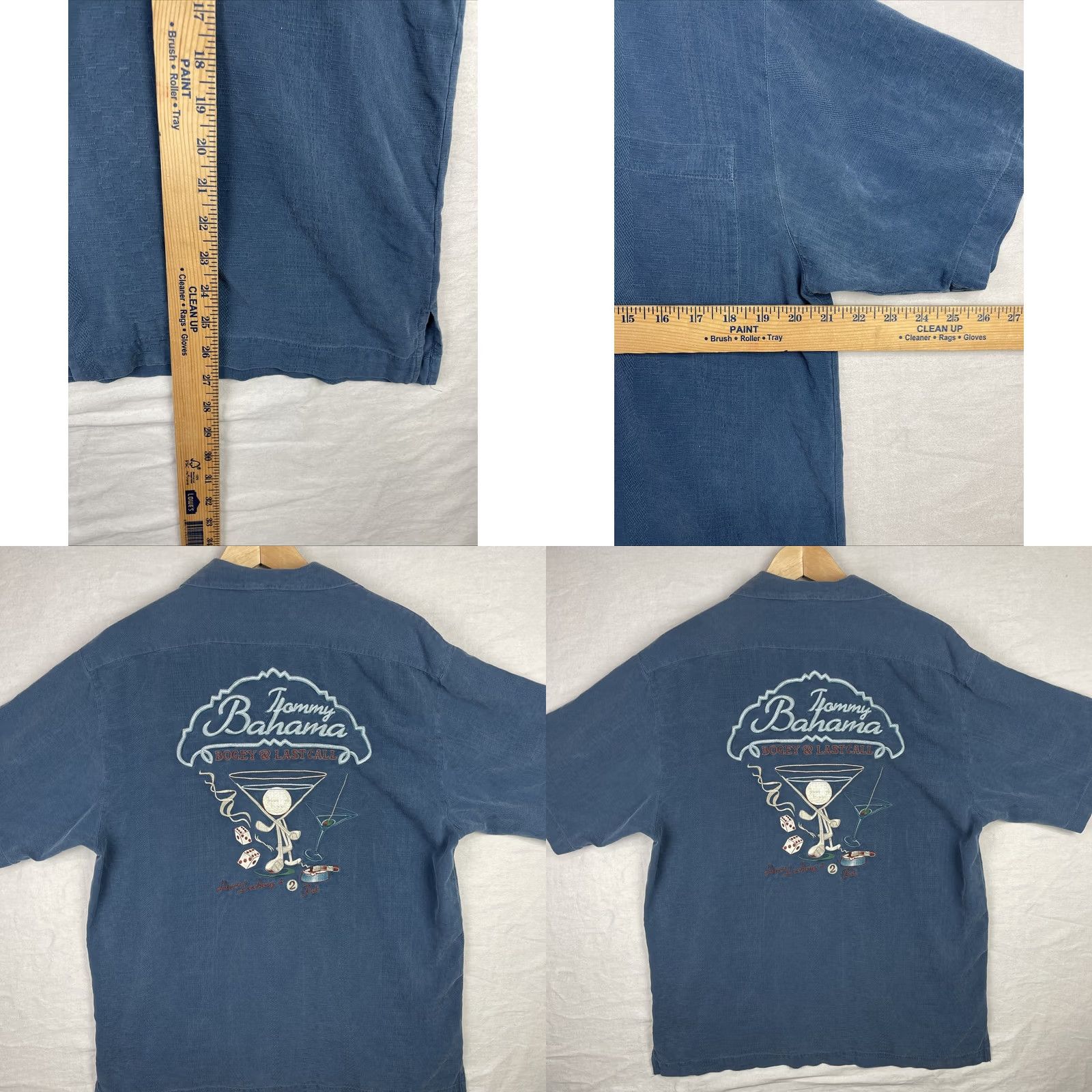 Tommy Bahama Tommy Bahama Shirt Men Small Blue Bogey & Last Call Camp Beach Hawaiian Silk Shirt Size US S / EU 44-46 / 1 - 8 Thumbnail