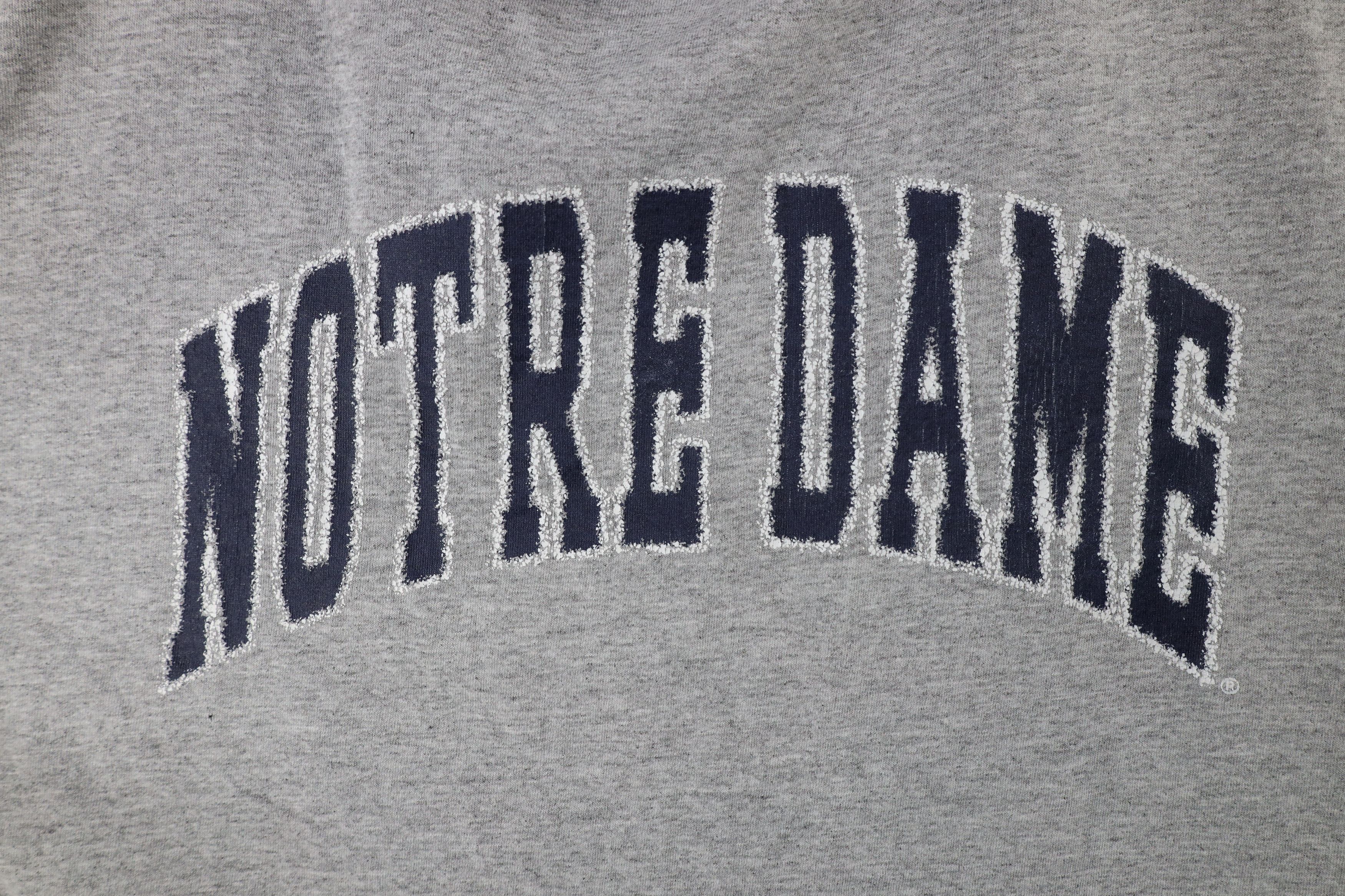 Vintage Vintage 90s Spell Out Notre Dame University T-Shirt Gray Size US XL / EU 56 / 4 - 4 Thumbnail