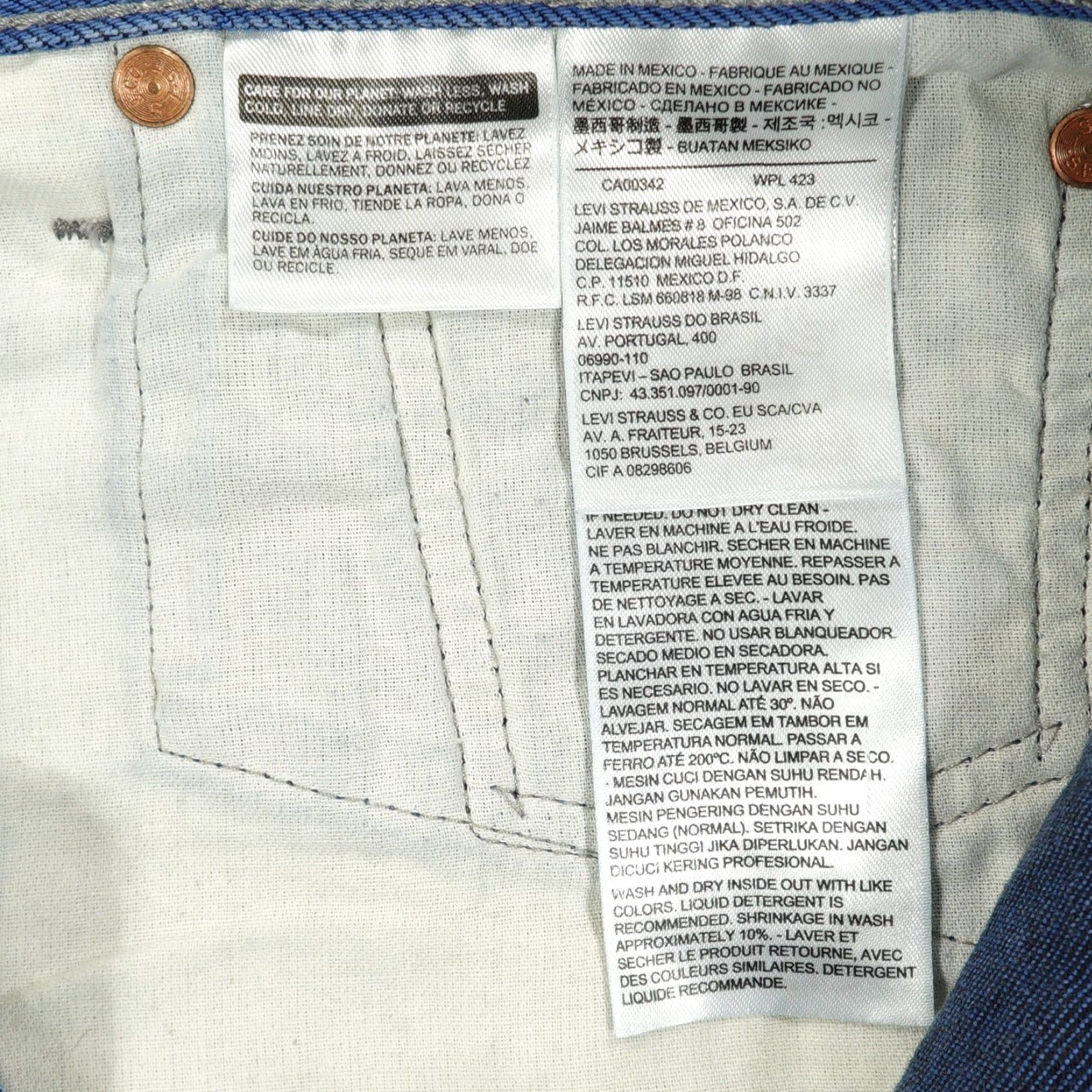 Levi's Levi's 501 Jeans Mens 38x34 Blue Denim Button Fly Straight Leg Regular Rise 5-Pocket Size US 38 / EU 54 - 7 Thumbnail