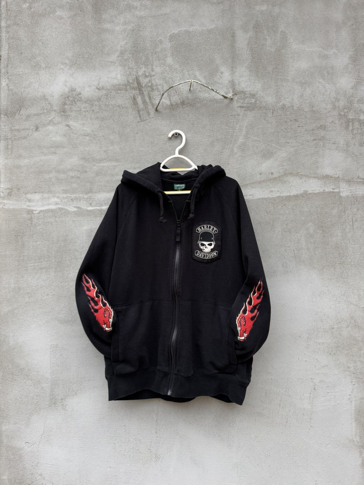 Harley Davidson 🦅VINTAGE HARLEY DAVIDSON FLAMES HOODIE Size US XL / EU 56 / 4 - 9 Thumbnail