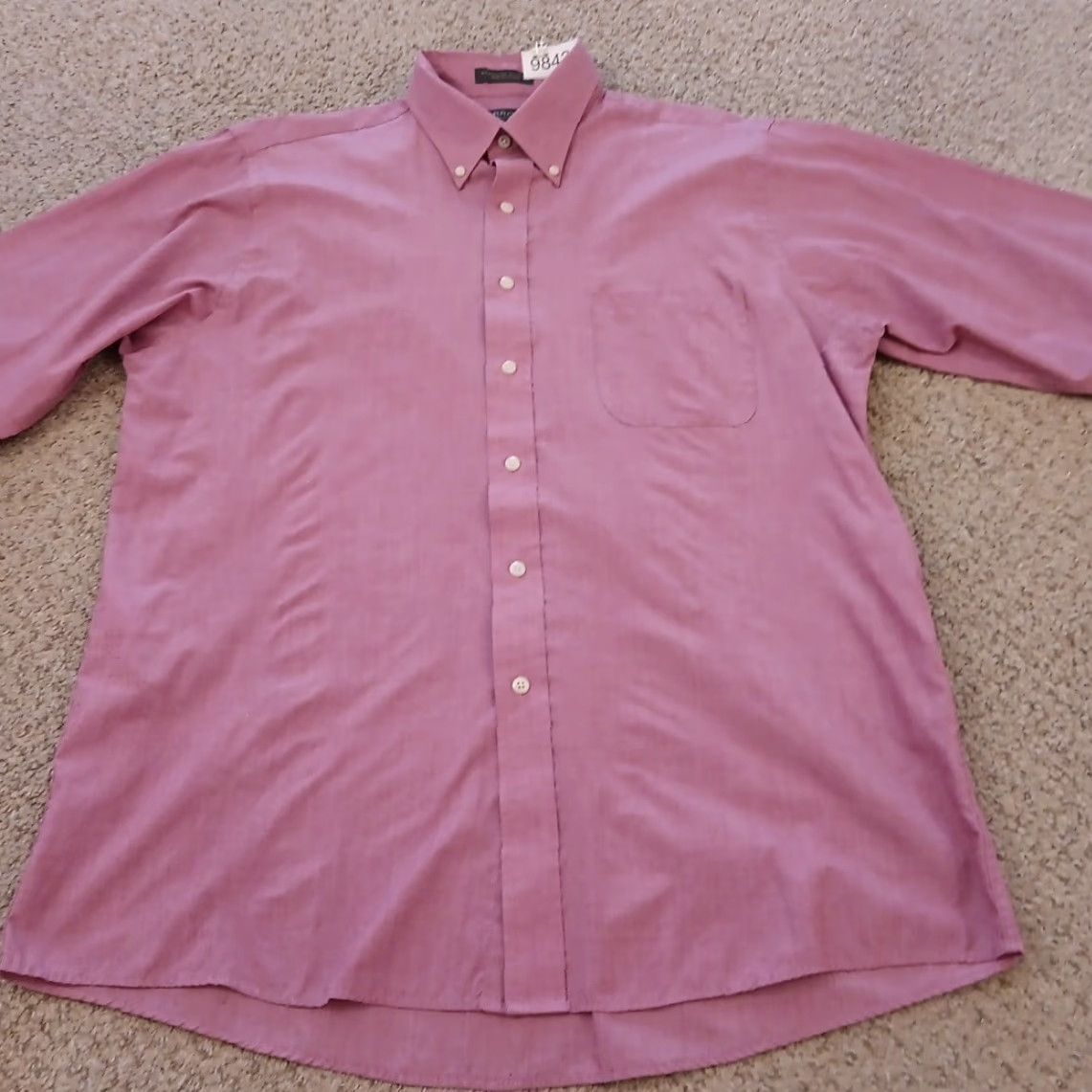 Arrow Arrow Shirt Mens Size 16 Solid Pink Long Sleeve Button Down Cotton Blend Size US L / EU 52-54 / 3 - 4 Thumbnail