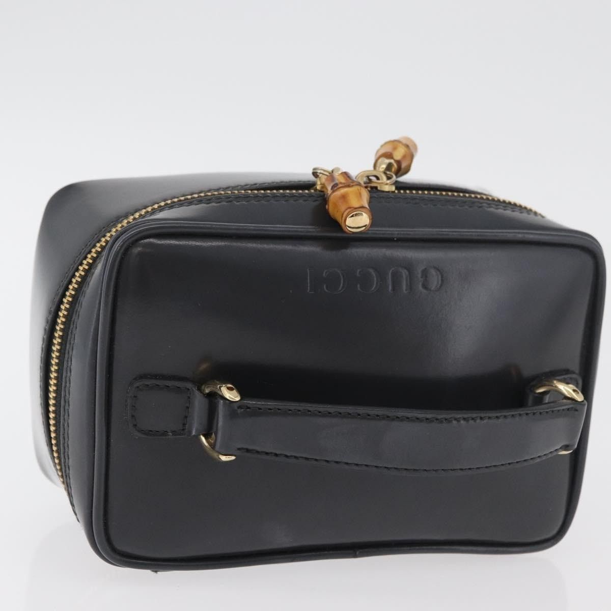 Gucci Gucci Bamboo Patent Leather Vanity Handbag Gray Size ONE SIZE - 3 Thumbnail