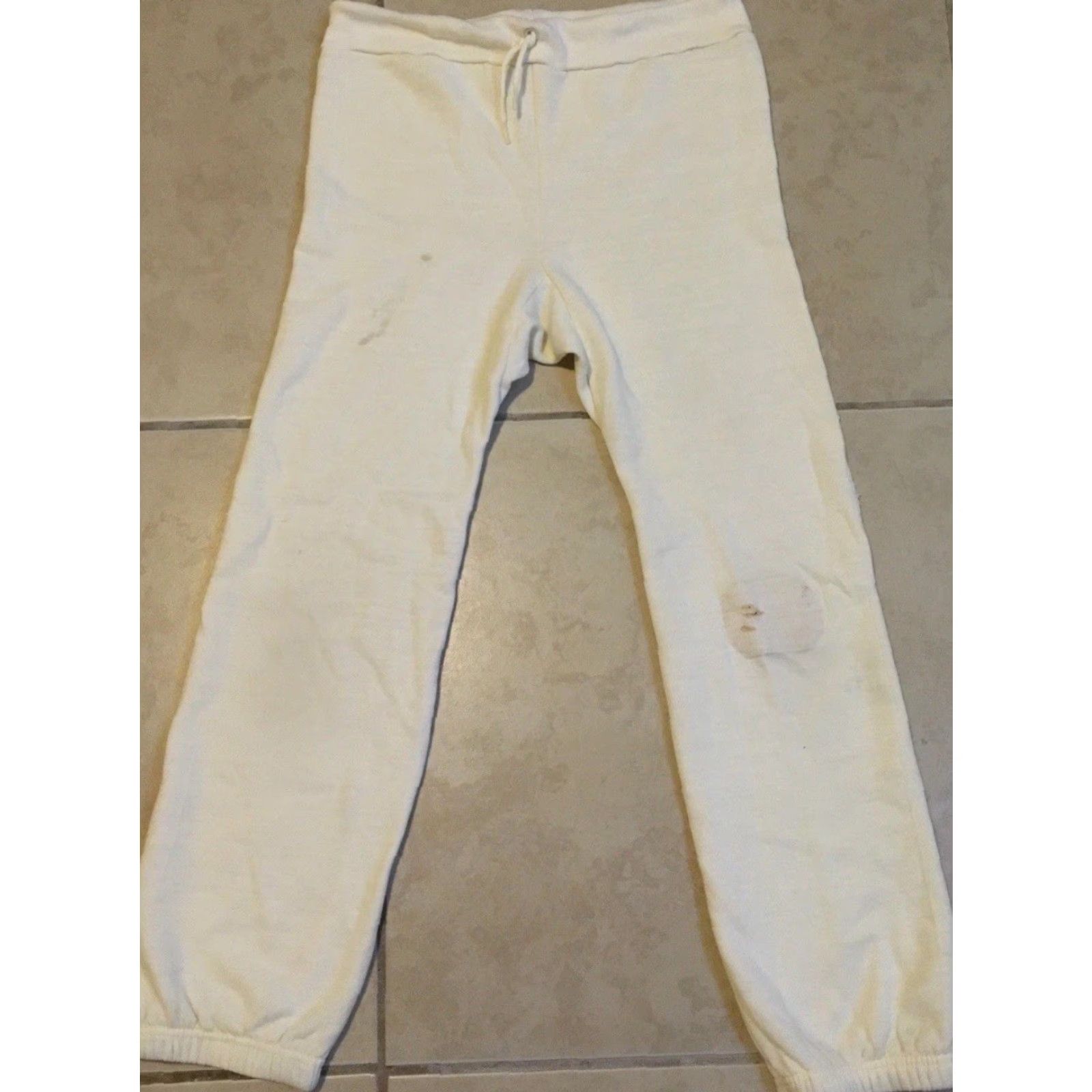 Vintage VINTAGE 60s 70s Distressed Sweatpants XS White USA Track Grunge PFU Punk Military Pants Men Activewear Drawstring Size US 27 - 2 Thumbnail