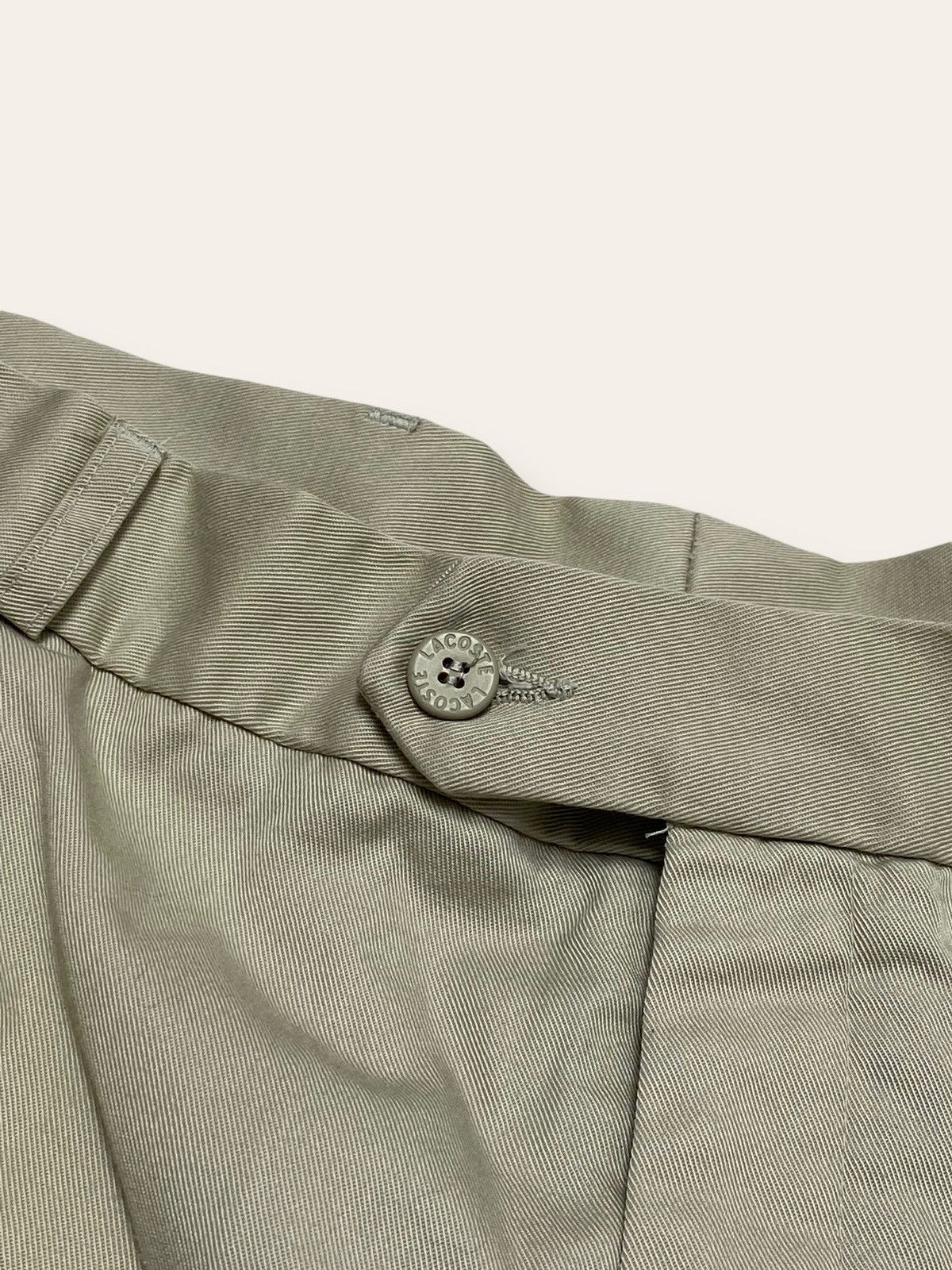 Lacoste 90s Vintage LACOSTE Chemise Beige Baggy Oversize Wide Pants Size US 35 - 6 Thumbnail