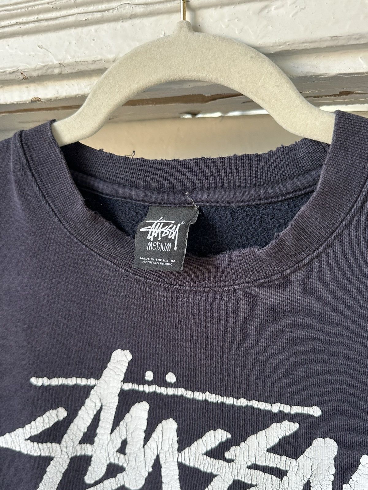 Stussy Vintage Stussy Logo Torn Faded Long Sleeve Sweatshirt Size US M / EU 48-50 / 2 - 3 Thumbnail