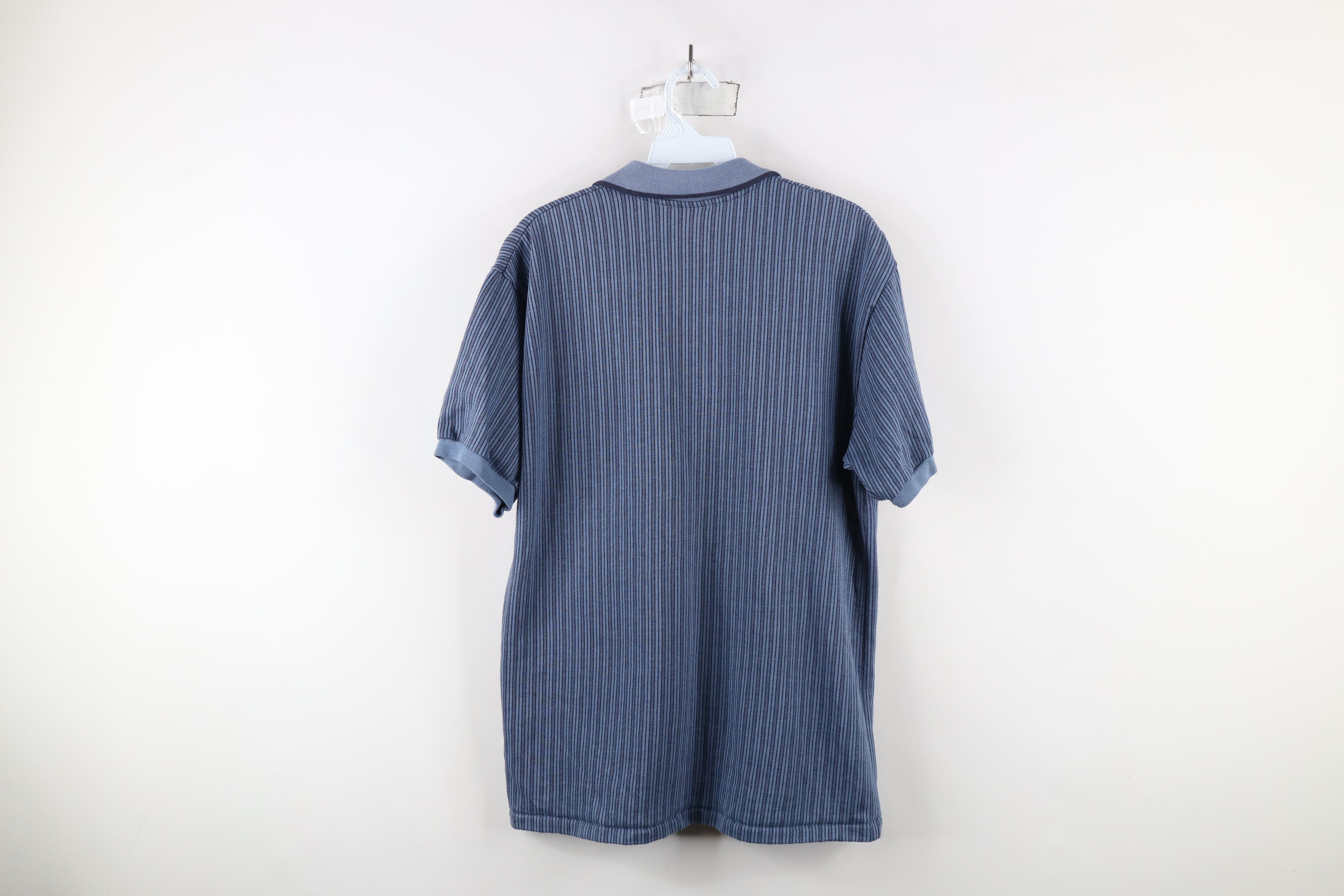 Vintage Vintage 90s Streetwear Striped Knit Collared Polo Shirt Blue Size US M / EU 48-50 / 2 - 10 Thumbnail
