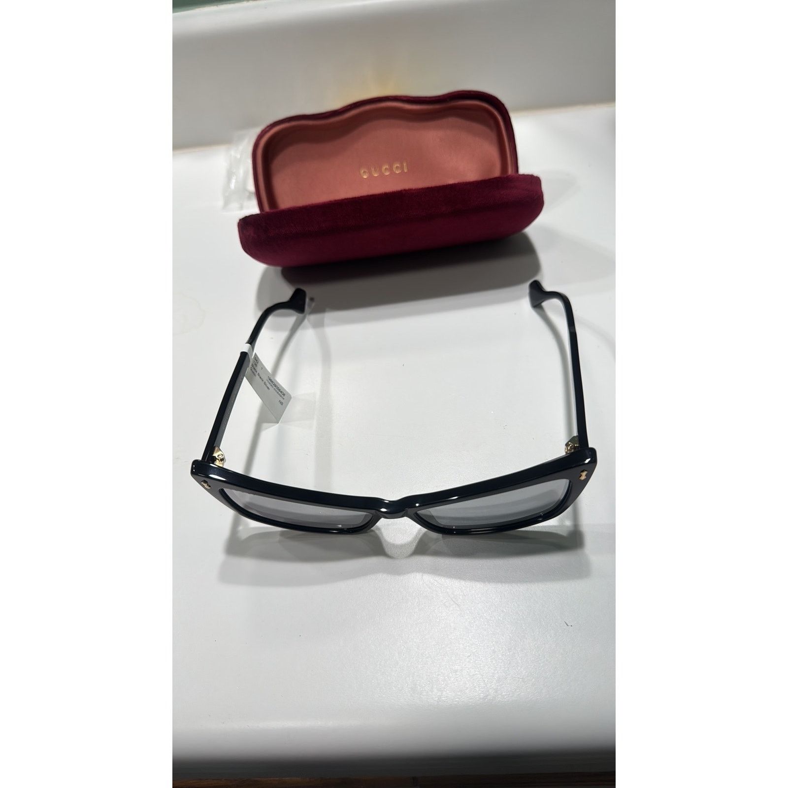 Gucci Gucci Rectangle Cat Eye Sunglasses Black Size ONE SIZE - 9 Thumbnail
