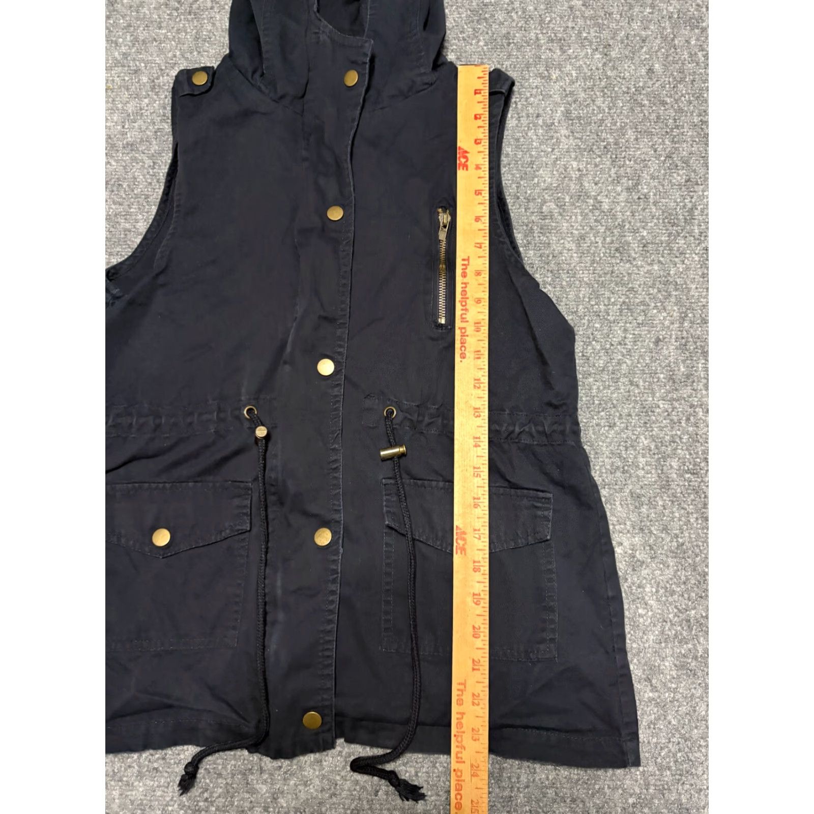 Vintage Zenana Outfitters Vest Jacket Womens Small Hooded Black Utility Full Zip Buttons Jacket Black Small Womens Zip Hooded Full Zip Military Outdoor Canvas Size S / US 4 / IT 40 - 2 Thumbnail