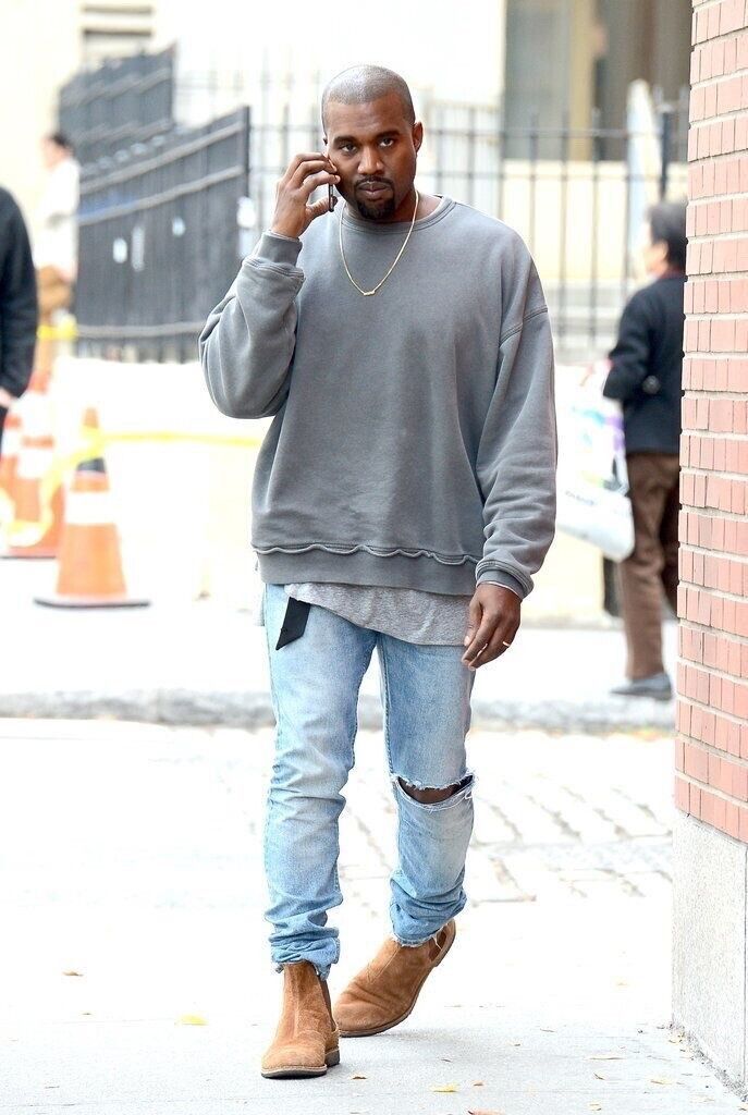 Haider Ackermann Kanye West Grey Double Layer Perth Oversized Sweatshirt Grailed