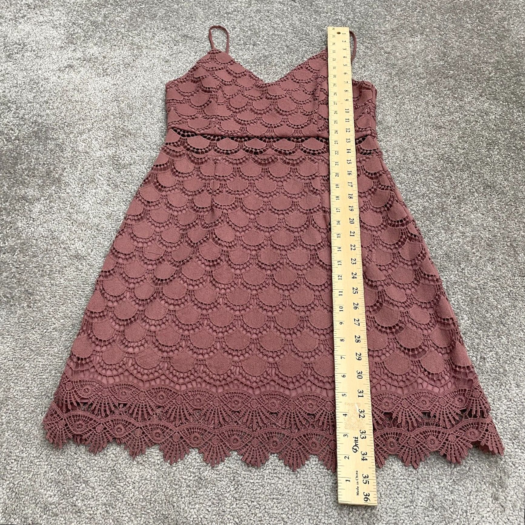 AQUA Aqua Dress Midi Lace Pink Womens Large Spaghetti Sleeveless V-Neck Zip Tank Dress Lightweight Lined Size L / US 10 / IT 46 - 7 Thumbnail