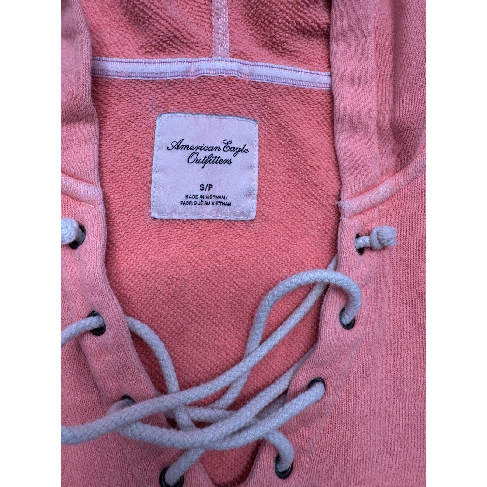 American Eagle Outfitters American Eagle Outfitters Lace Up Hoodie Peach Pink Size S Size S / US 4 / IT 40 - 8 Thumbnail