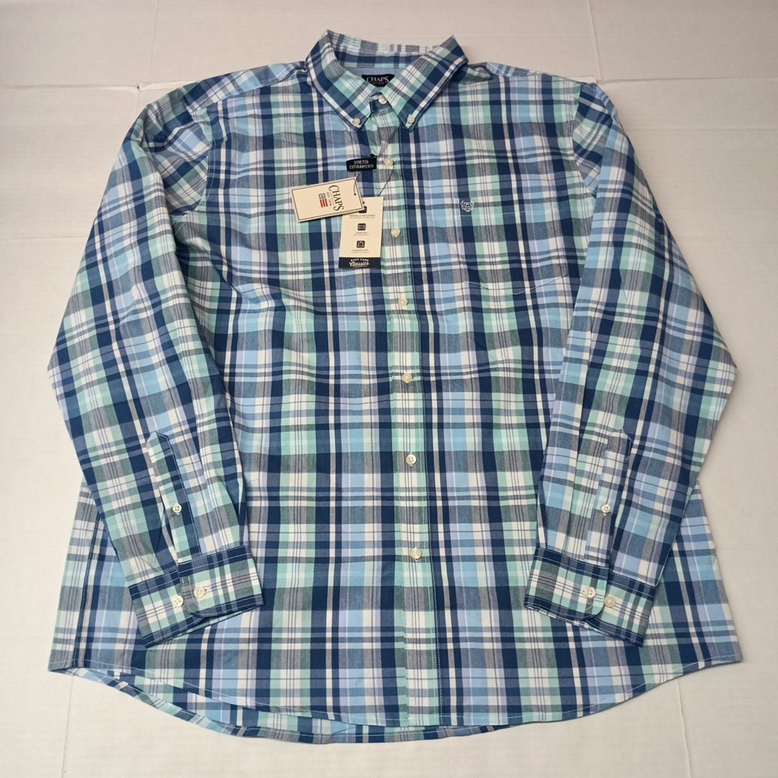 Chaps CHAPS Button Down Plaid Shirt Men's 2XL Lilac Blue Multi Size US XXL / EU 58 / 5 - 1 Thumbnail