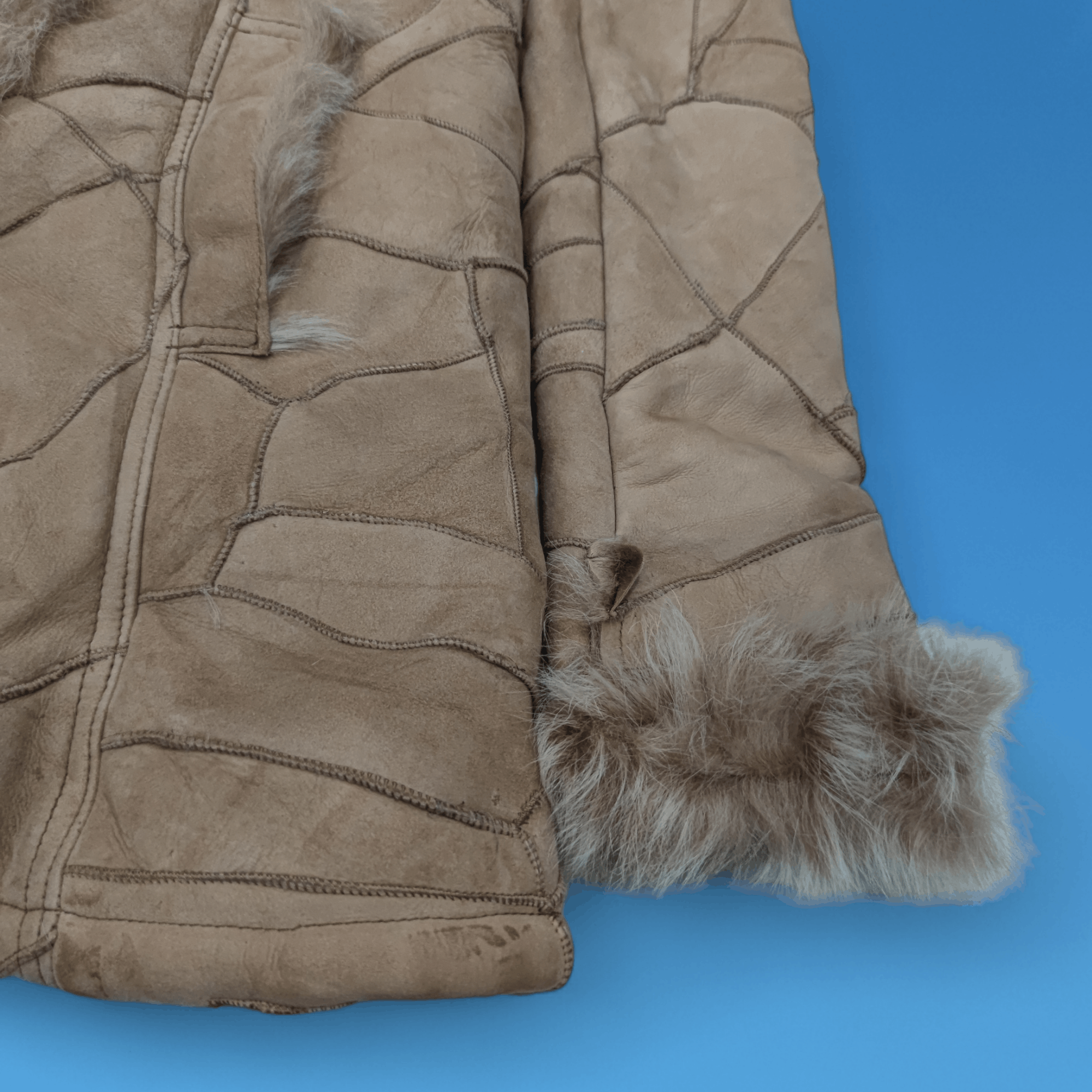 Tornado Mart Tornado Mart Patchwork Sheepskin Leather Fur Coat Jacket Size M / US 6-8 / IT 42-44 - 9 Thumbnail