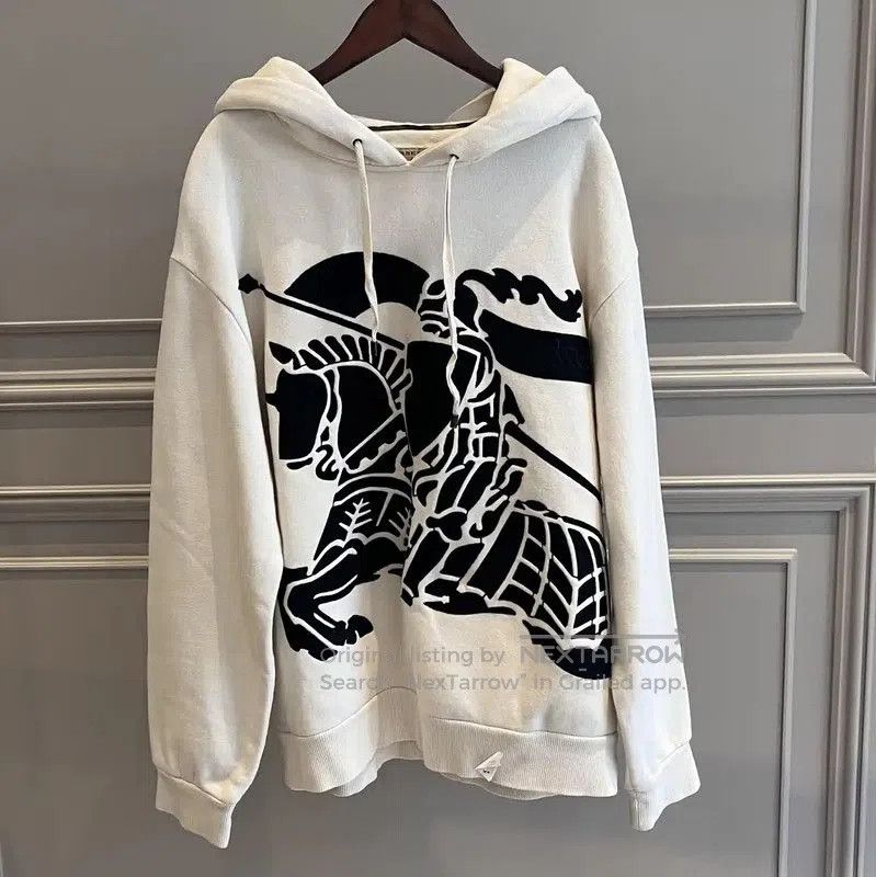 Burberry Burberry Women's Long Sleeve Hoodie with Embroidery. Size L / US 10 / IT 46 - 1 Thumbnail