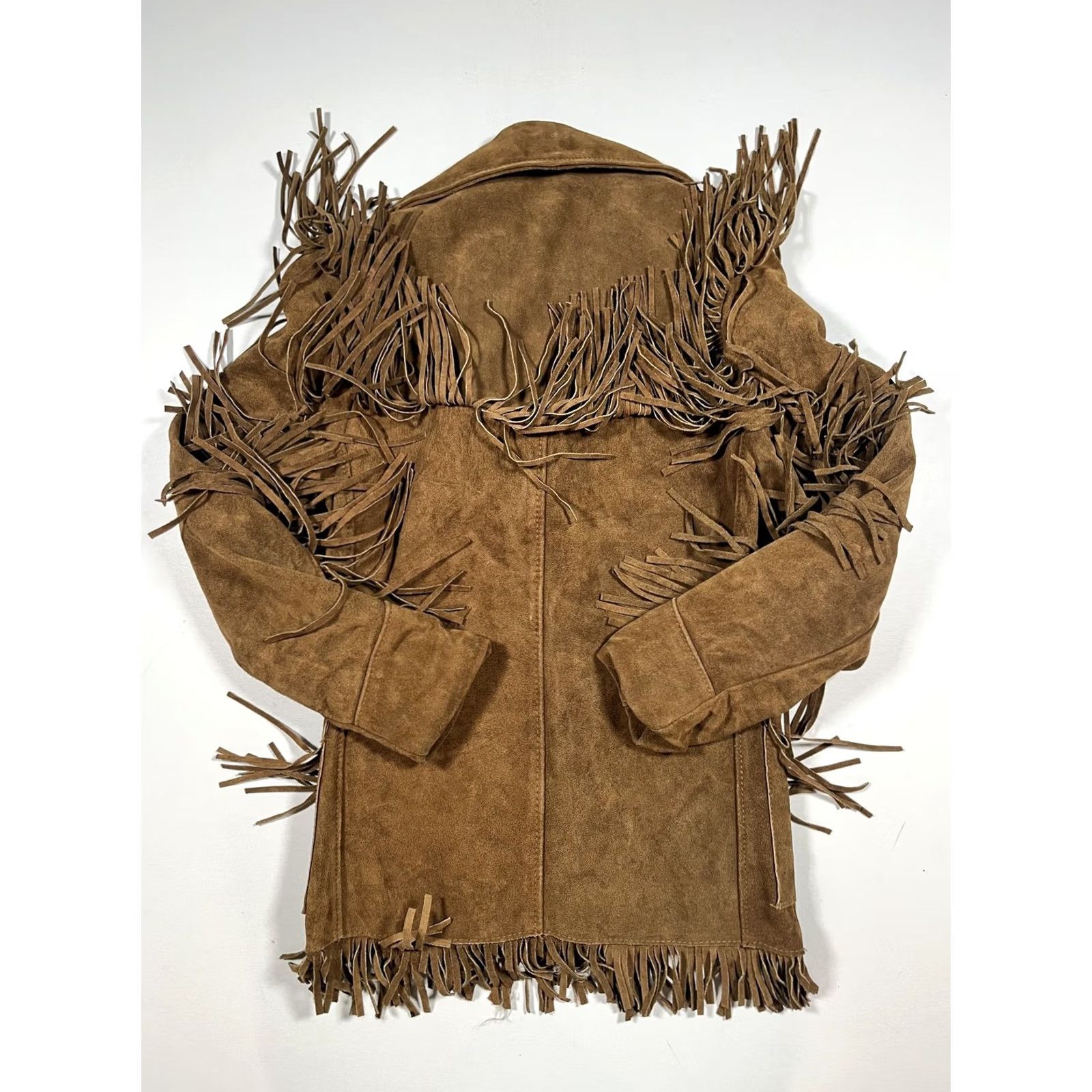 Schott VINTAGE Schott Rancher Coat Mens 36 Brown Suede Fringe Western Cowboy USA Coat Size US XXS / EU 40 - 2 Thumbnail