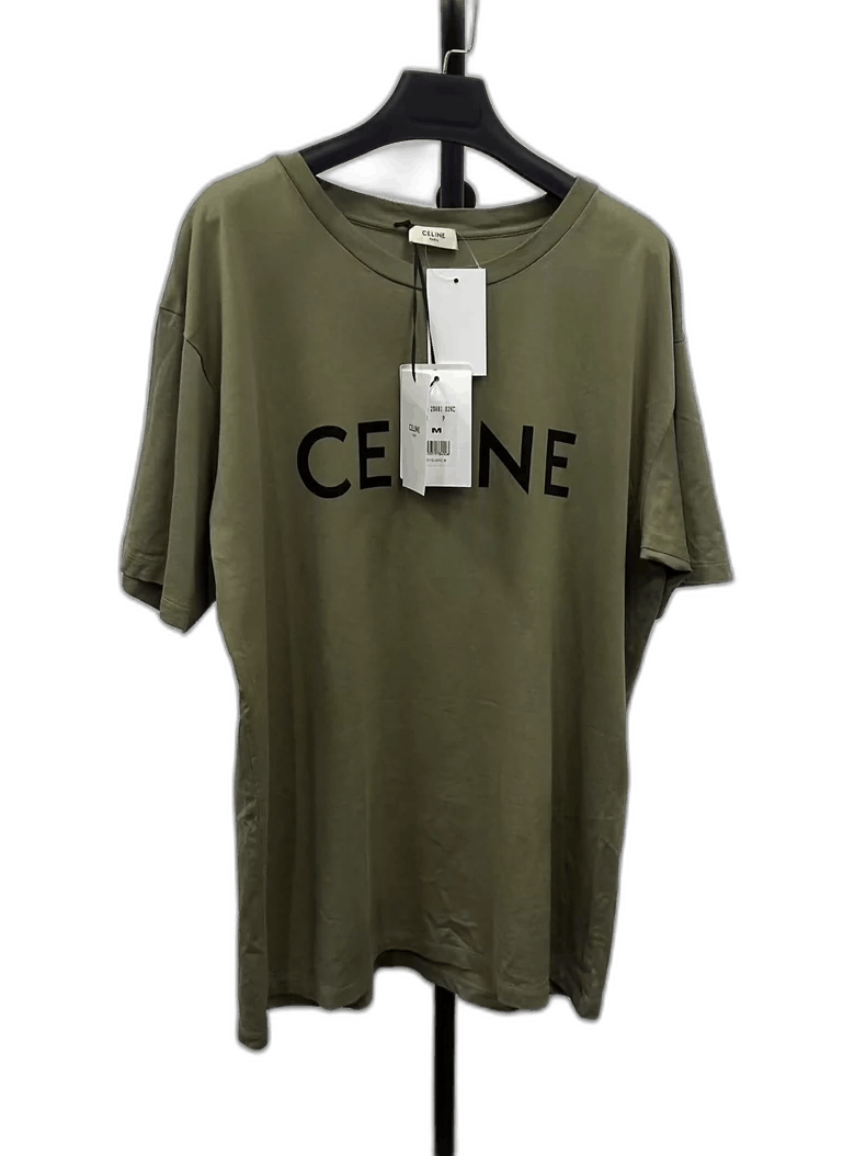 CELINE Logo Print Loose Short Sleeve T-Shirt-yf