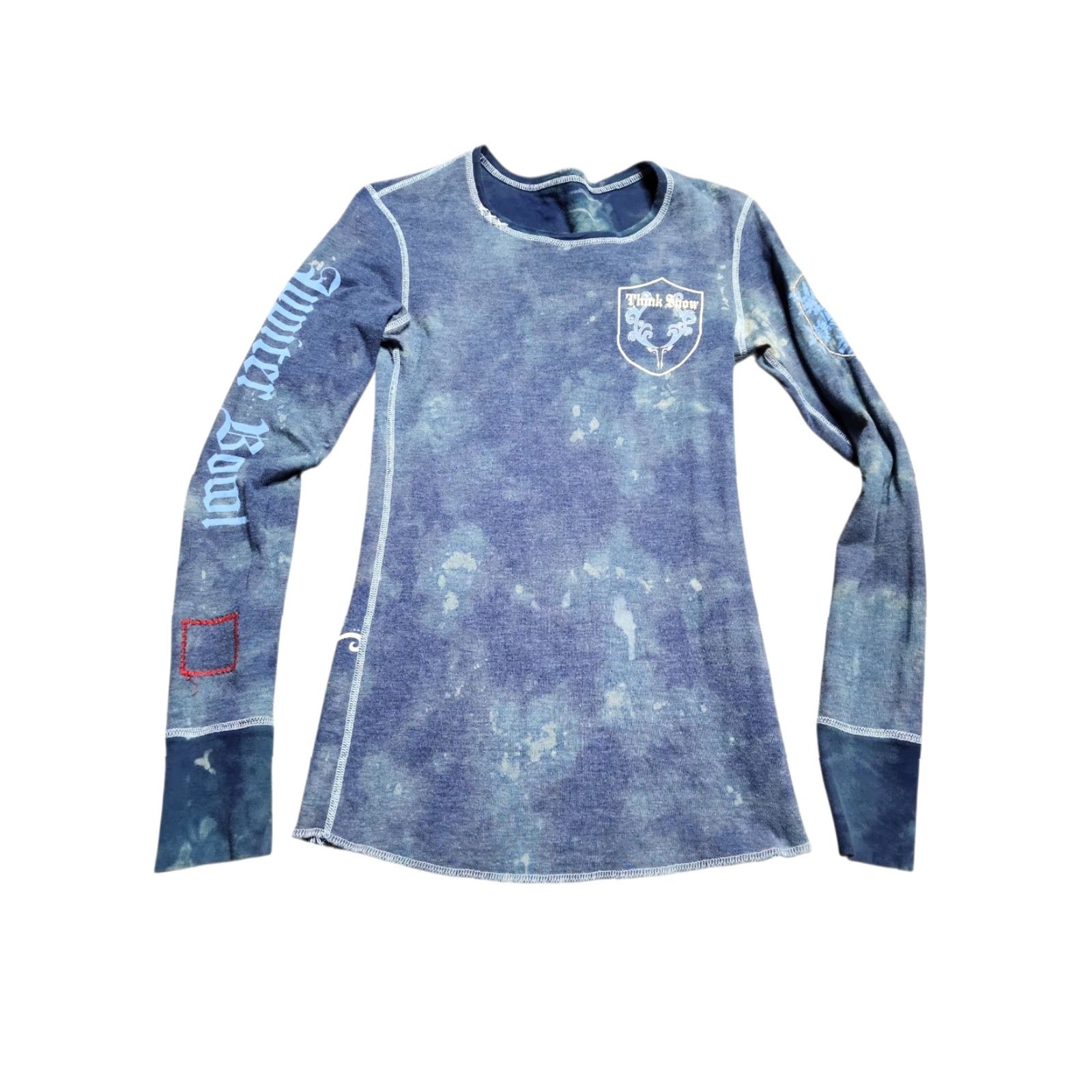 Vintage Womens Alp-n-Rock T-Shirt XS Blue Reversible Long Sleeve Park City Utah Ski Shirt 90s USA Embroidered Cotton Polyester Slim Regular Woman Boys? Size XS / US 0-2 / IT 36-38 - 3 Thumbnail