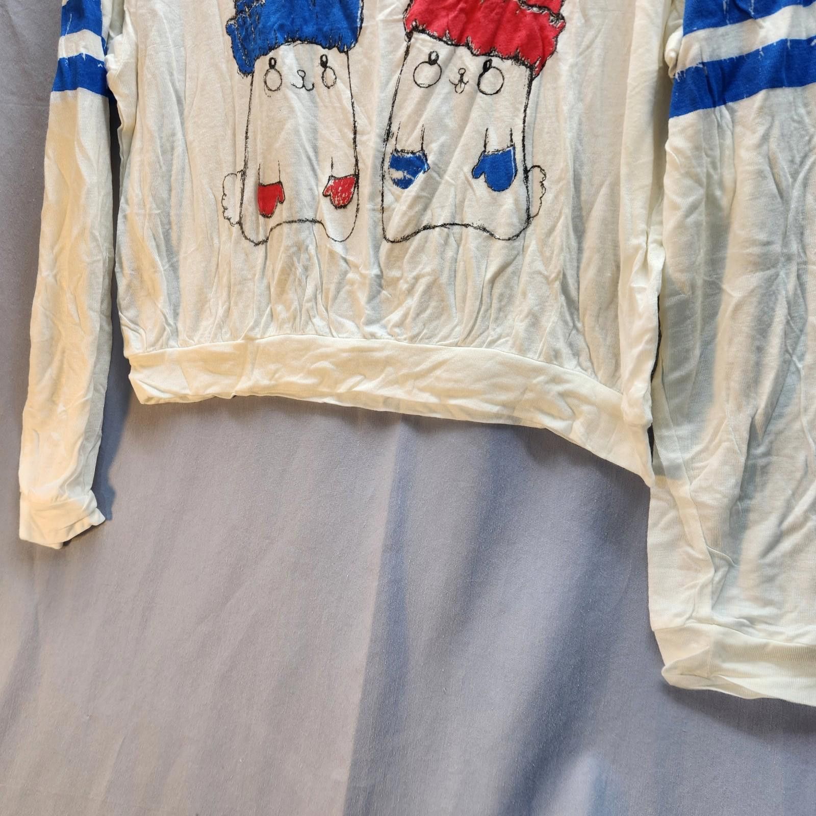 Designer Delias Winter Bunny Long Sleeve Tshirt White Size XL NWOT Size XL / US 12-14 / IT 48-50 - 3 Thumbnail
