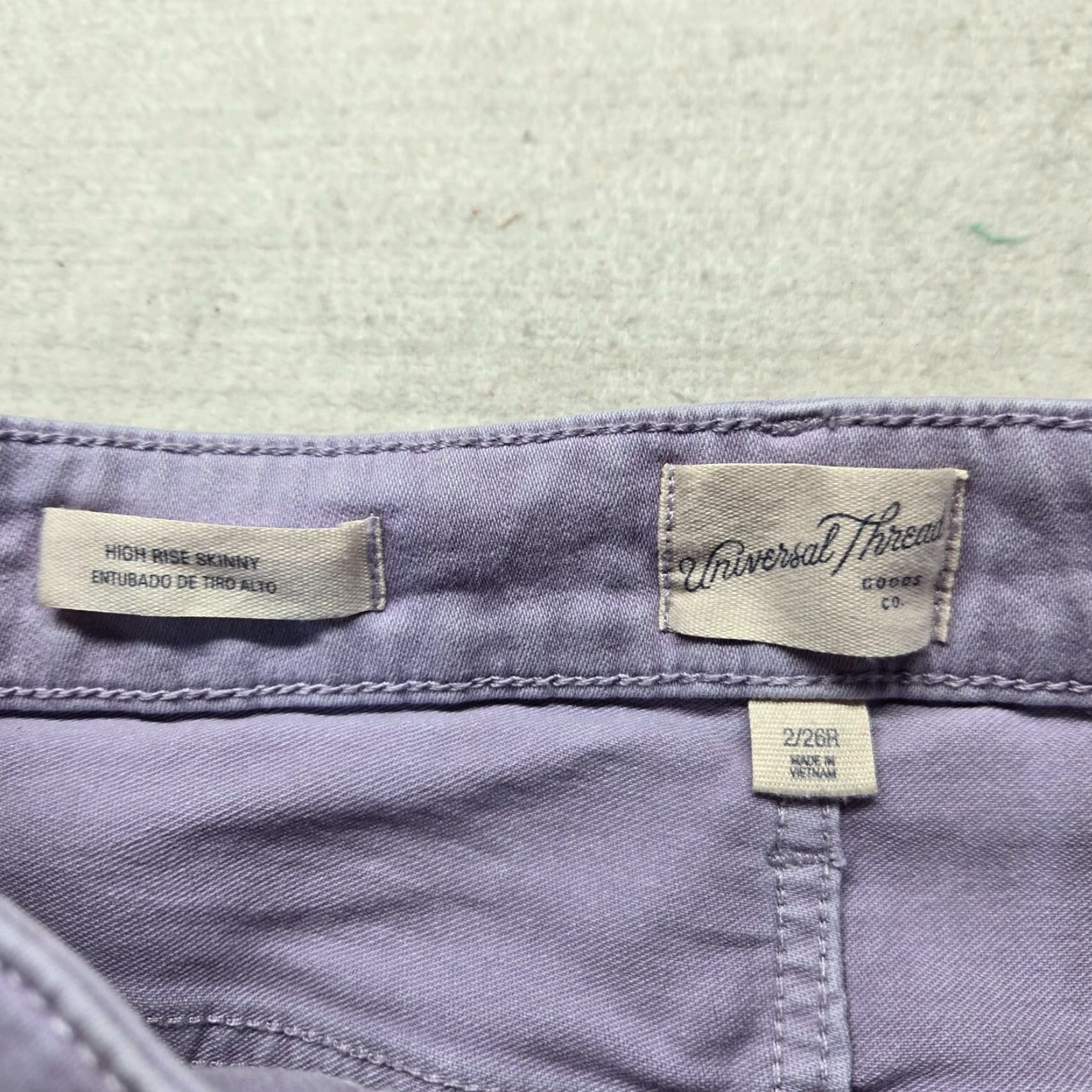 Vintage Universal Thread Jeans Skinny High Rise Purple Pants Denim Stretch Women's 2/26R Size 26" / US 2 / IT 38 - 3 Thumbnail